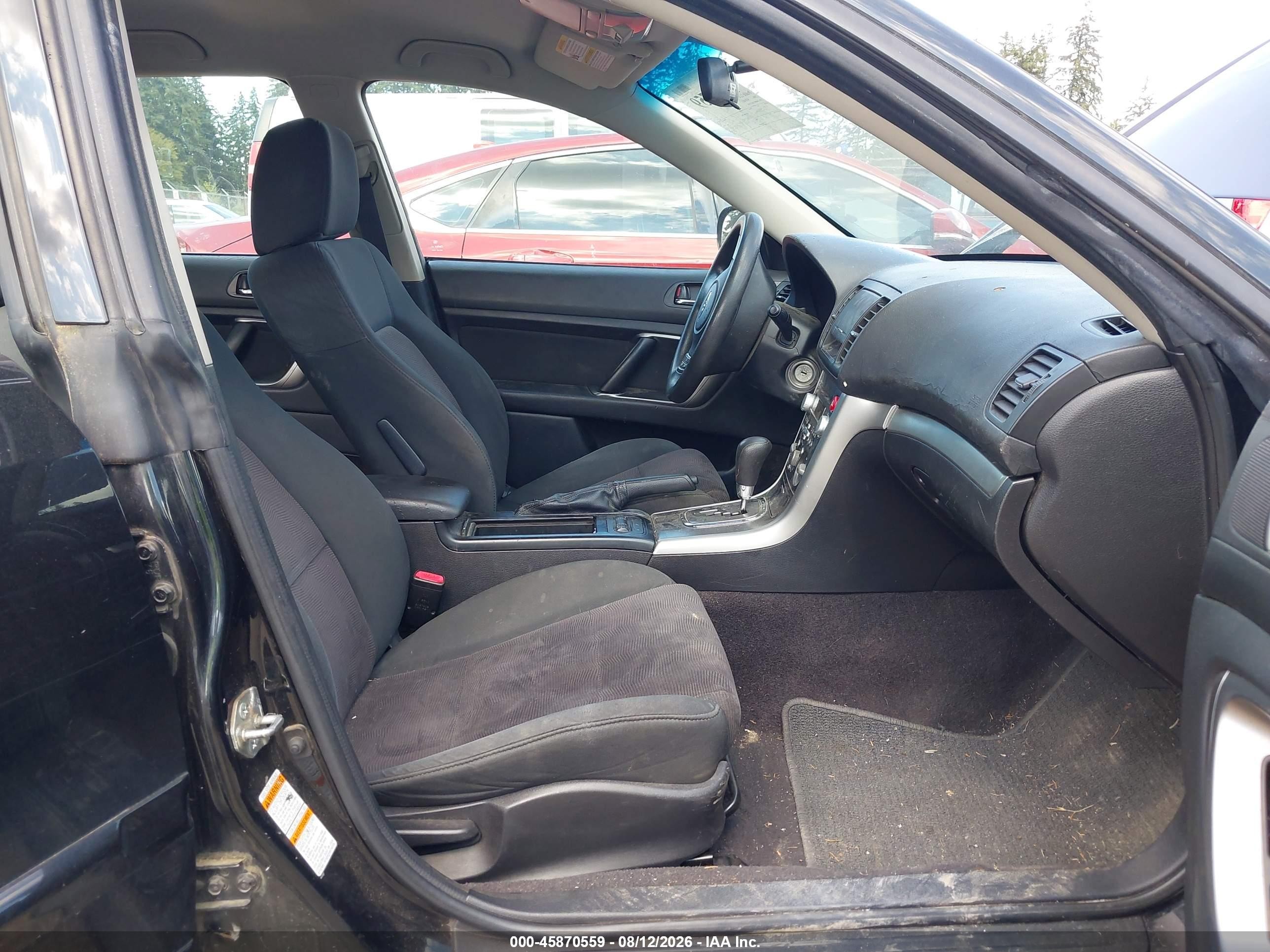 2008 Subaru Outback 2.5i/2.5i L.l. Bean Edition Black vin: 4S4BP61C487321893