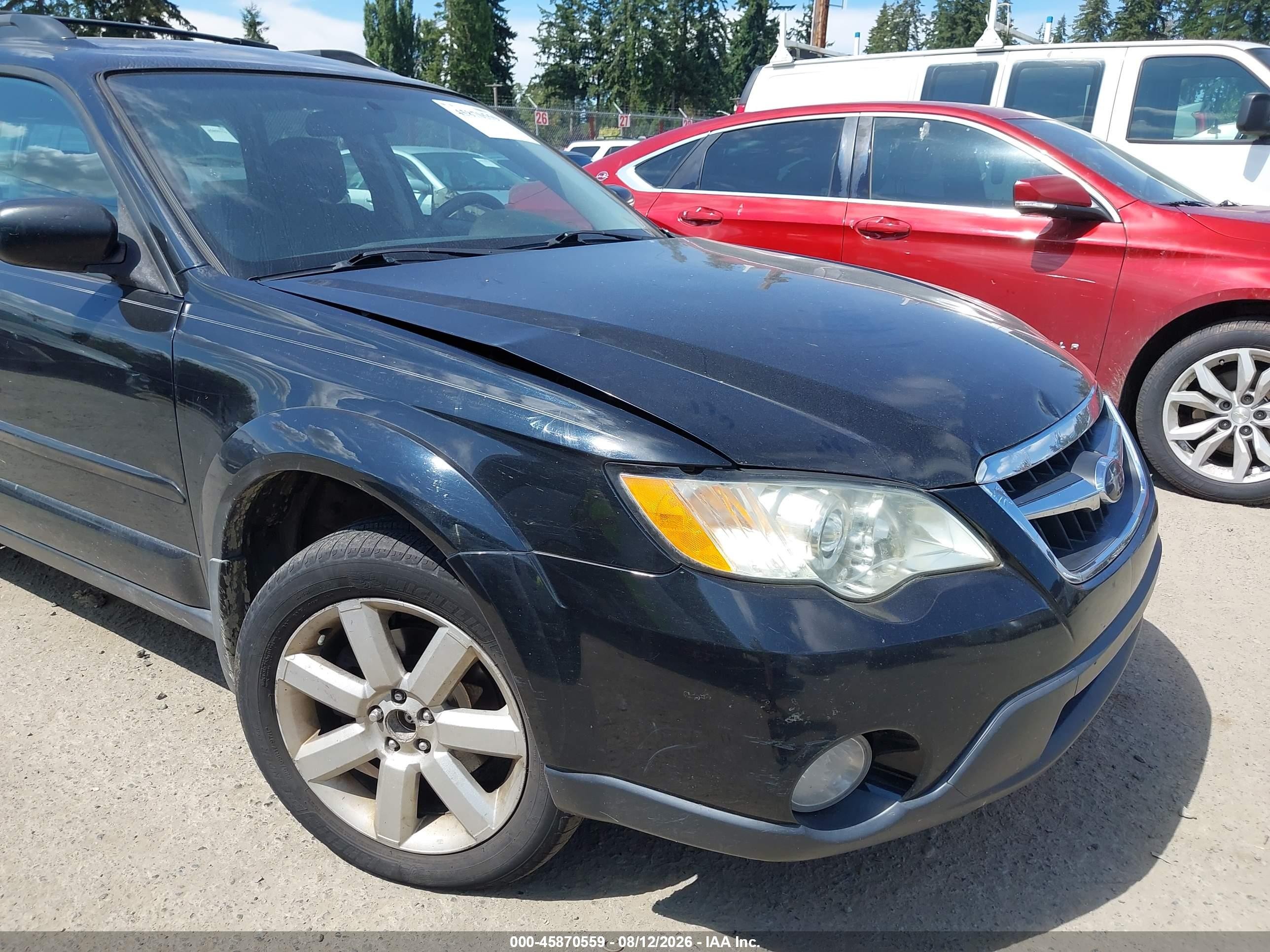 2008 Subaru Outback 2.5i/2.5i L.l. Bean Edition Black vin: 4S4BP61C487321893
