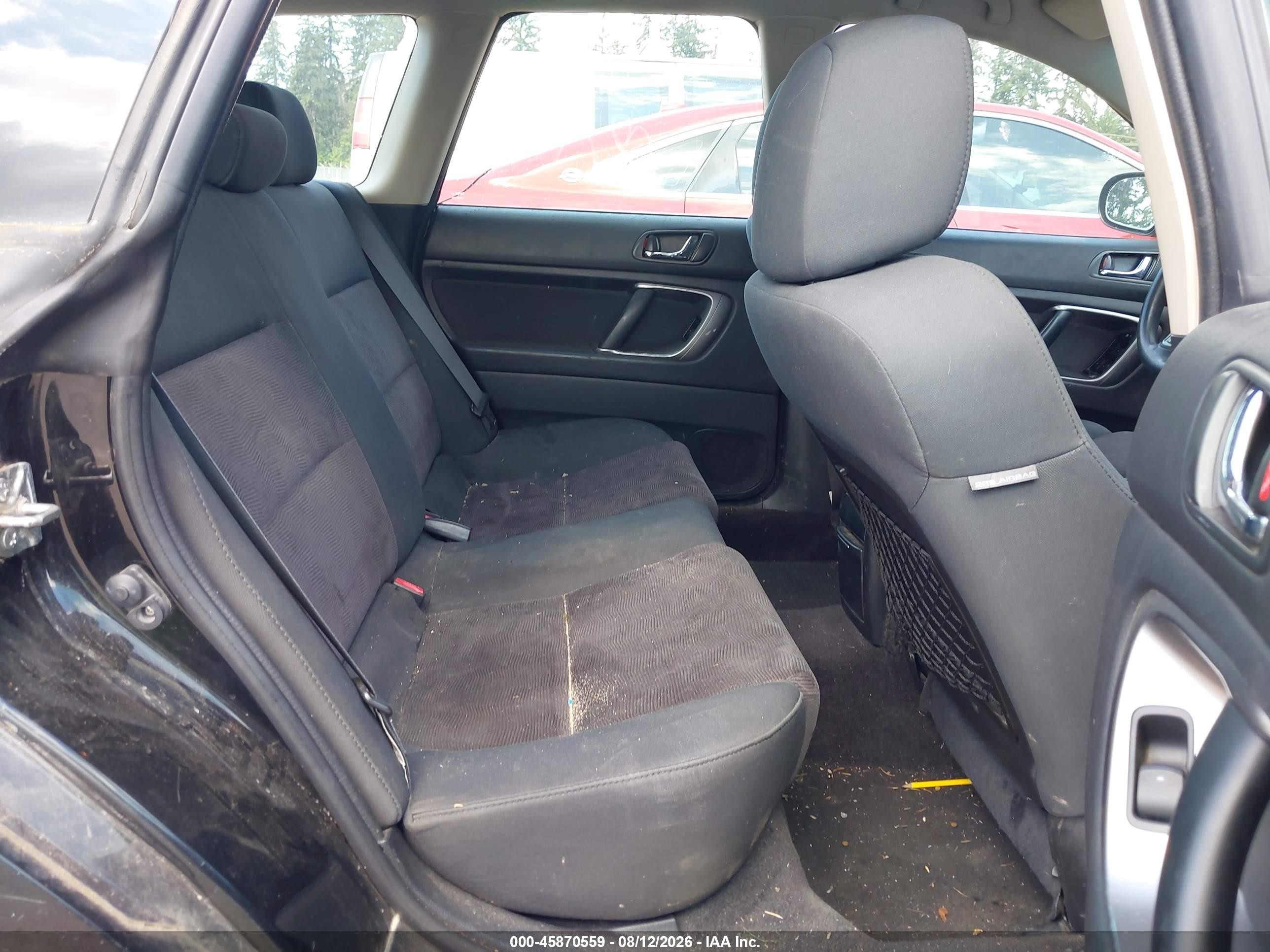 2008 Subaru Outback 2.5i/2.5i L.l. Bean Edition Black vin: 4S4BP61C487321893