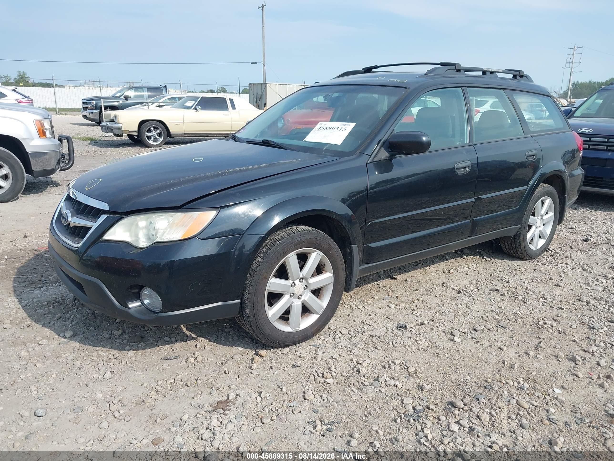 2009 Subaru Outback 2.5i Black vin: 4S4BP61C497316212