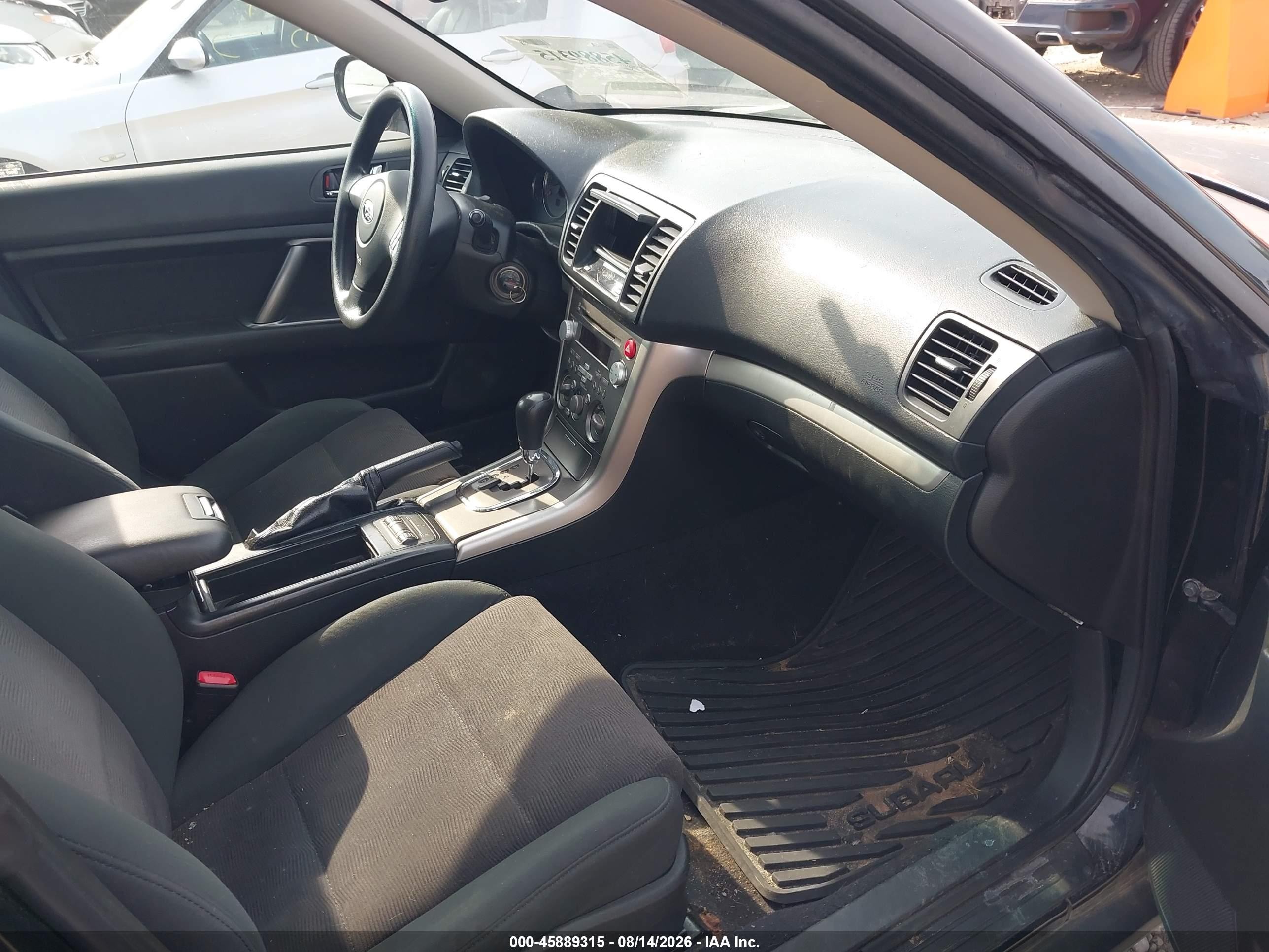 2009 Subaru Outback 2.5i Black vin: 4S4BP61C497316212