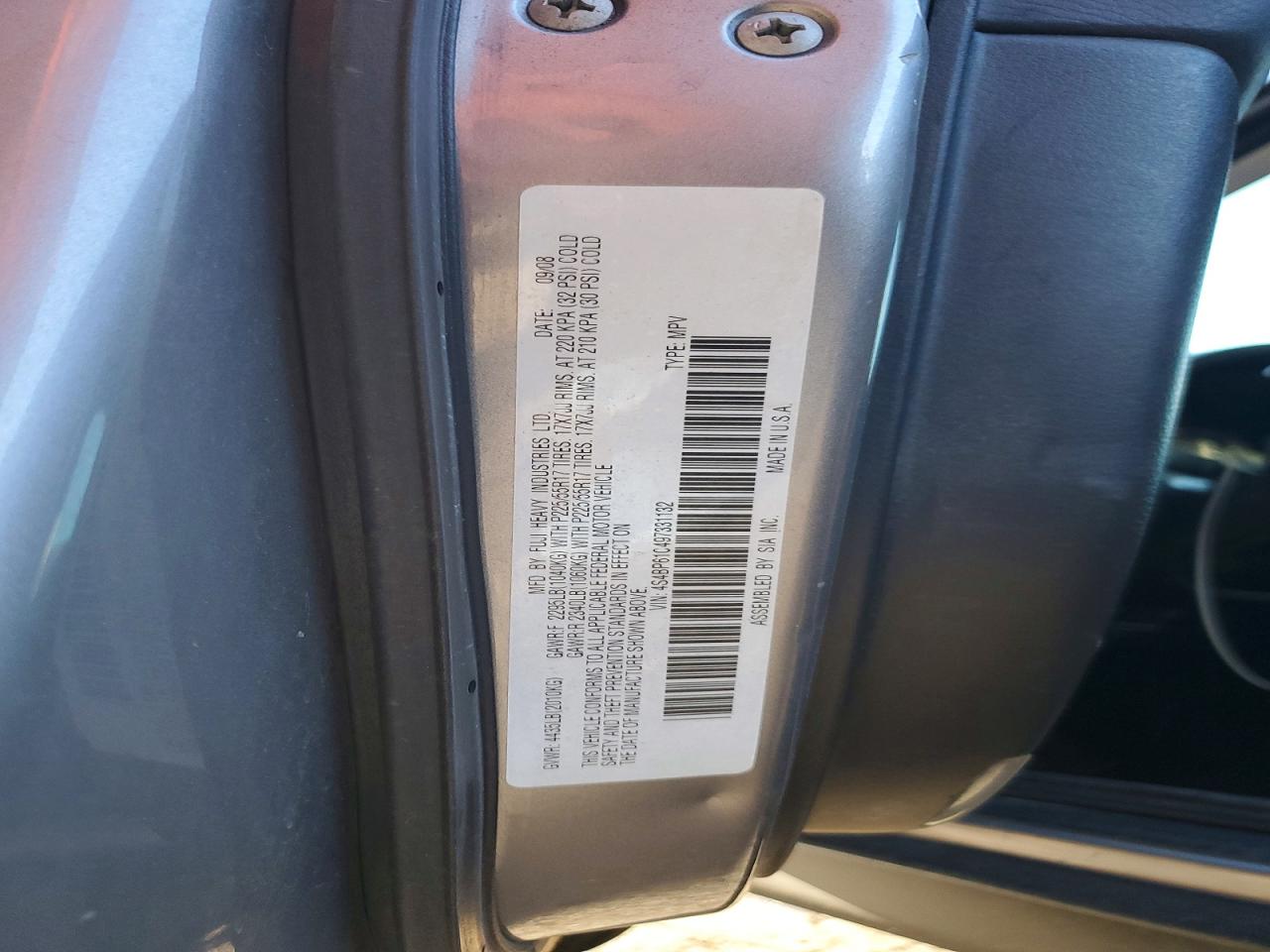 2009 Subaru Outback 2.5i Silver vin: 4S4BP61C497331132