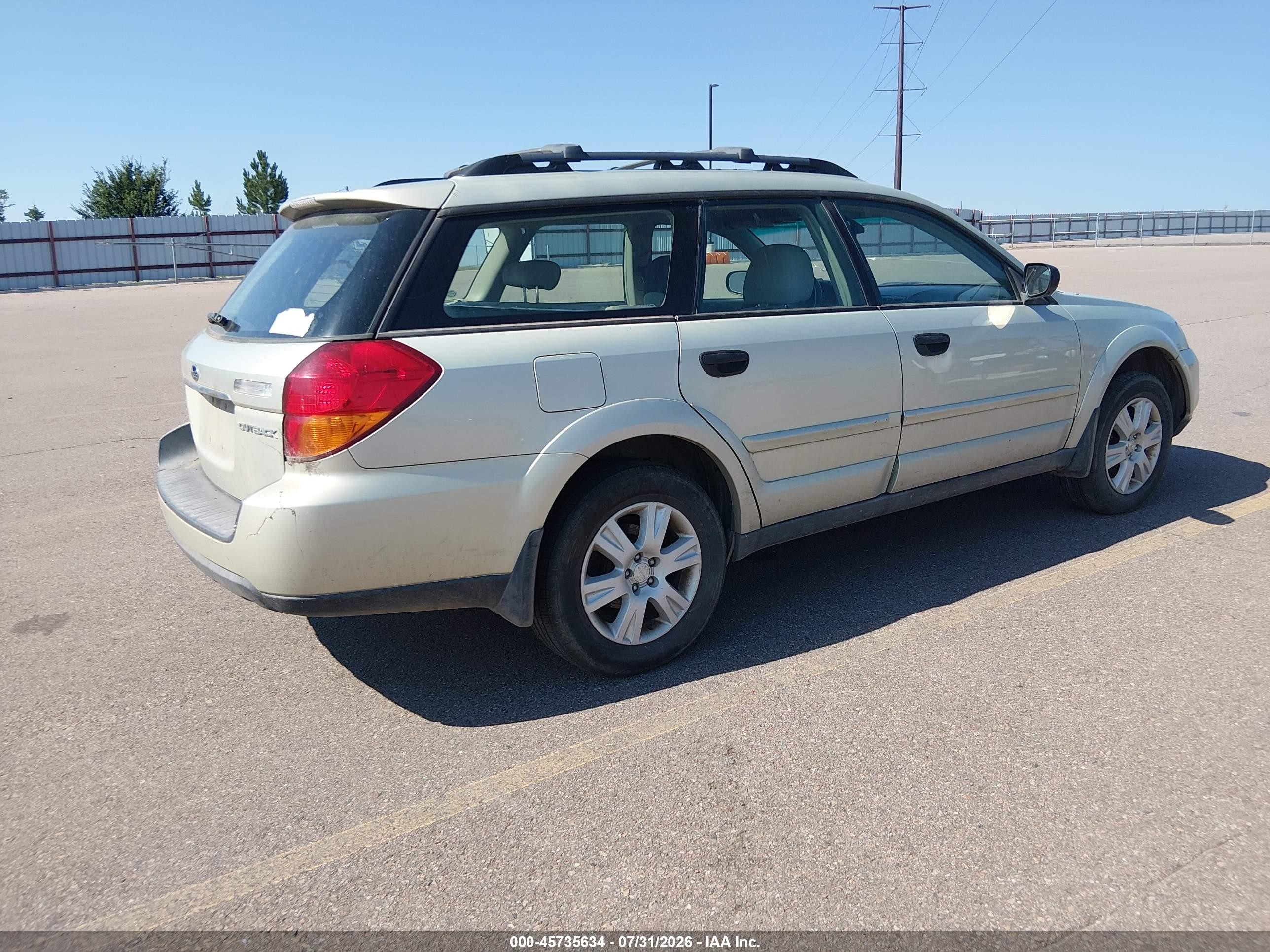 2005 Subaru Outback 2.5i Champagne vin: 4S4BP61C556313402