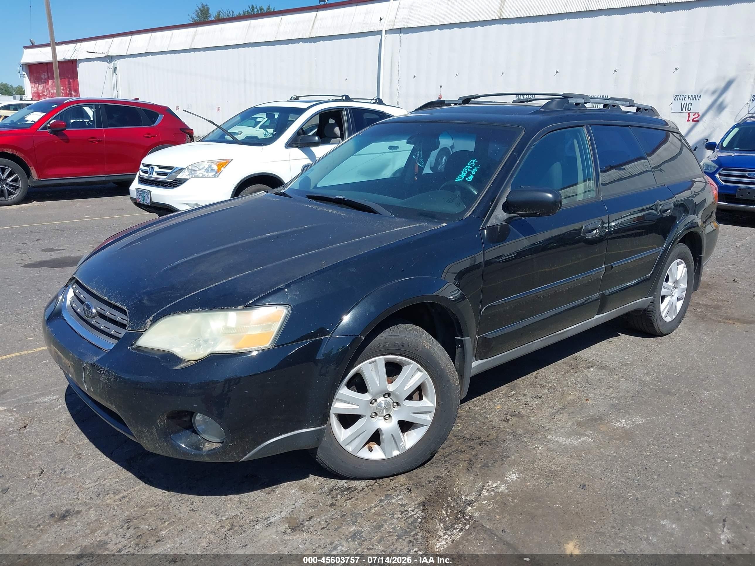 2005 Subaru Outback 2.5i Black vin: 4S4BP61C557300496