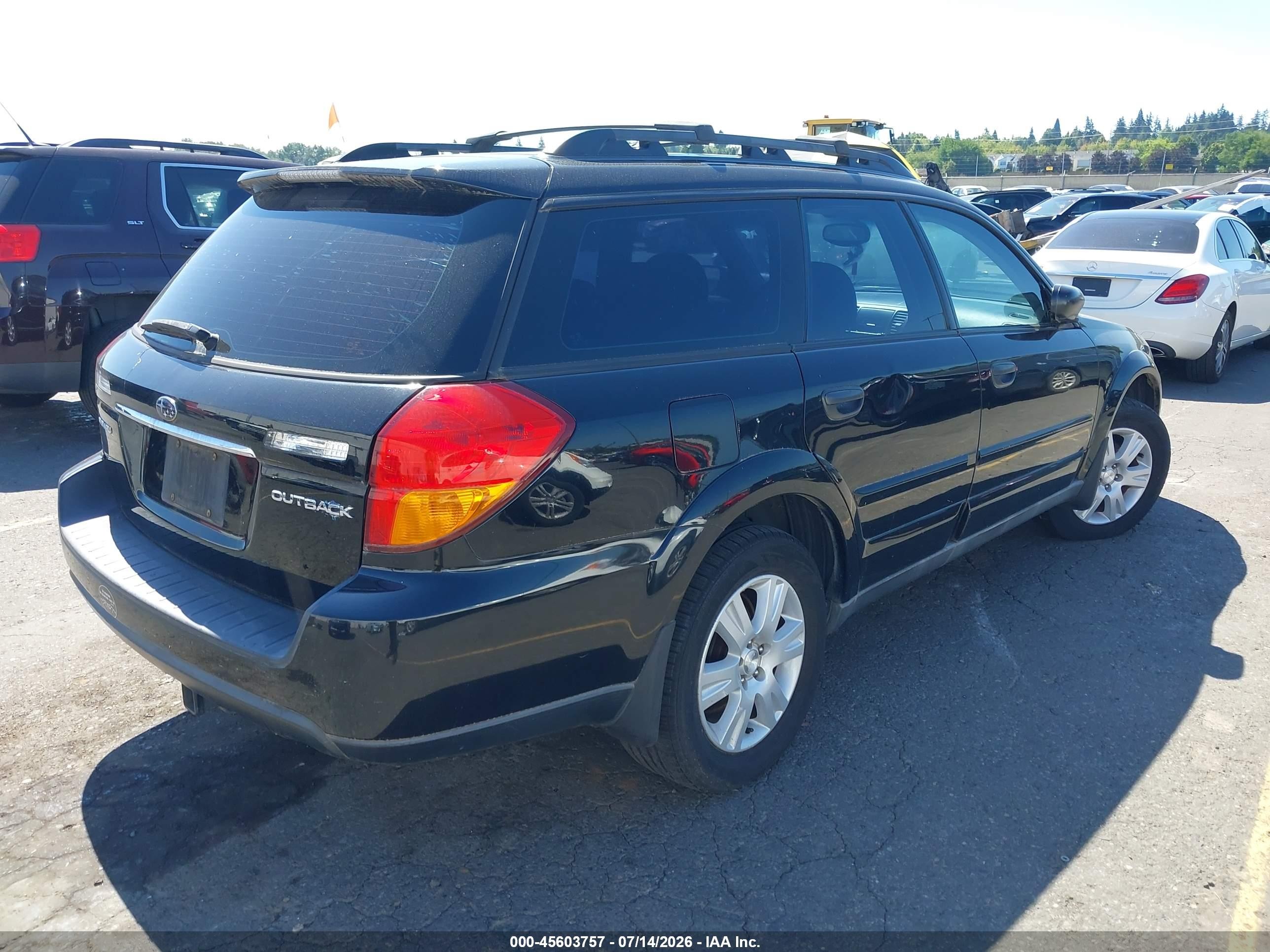 2005 Subaru Outback 2.5i Black vin: 4S4BP61C557300496