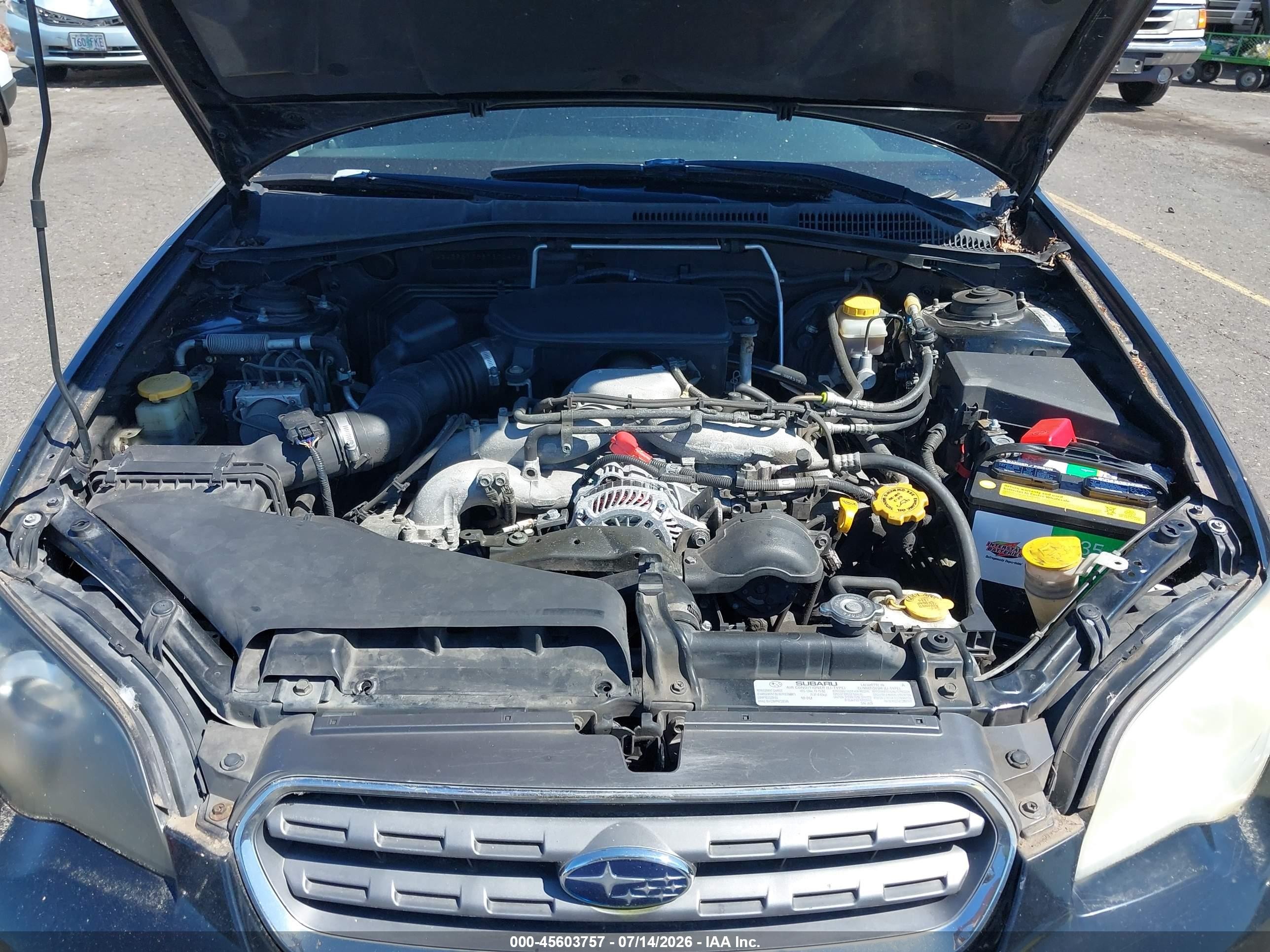 2005 Subaru Outback 2.5i Black vin: 4S4BP61C557300496