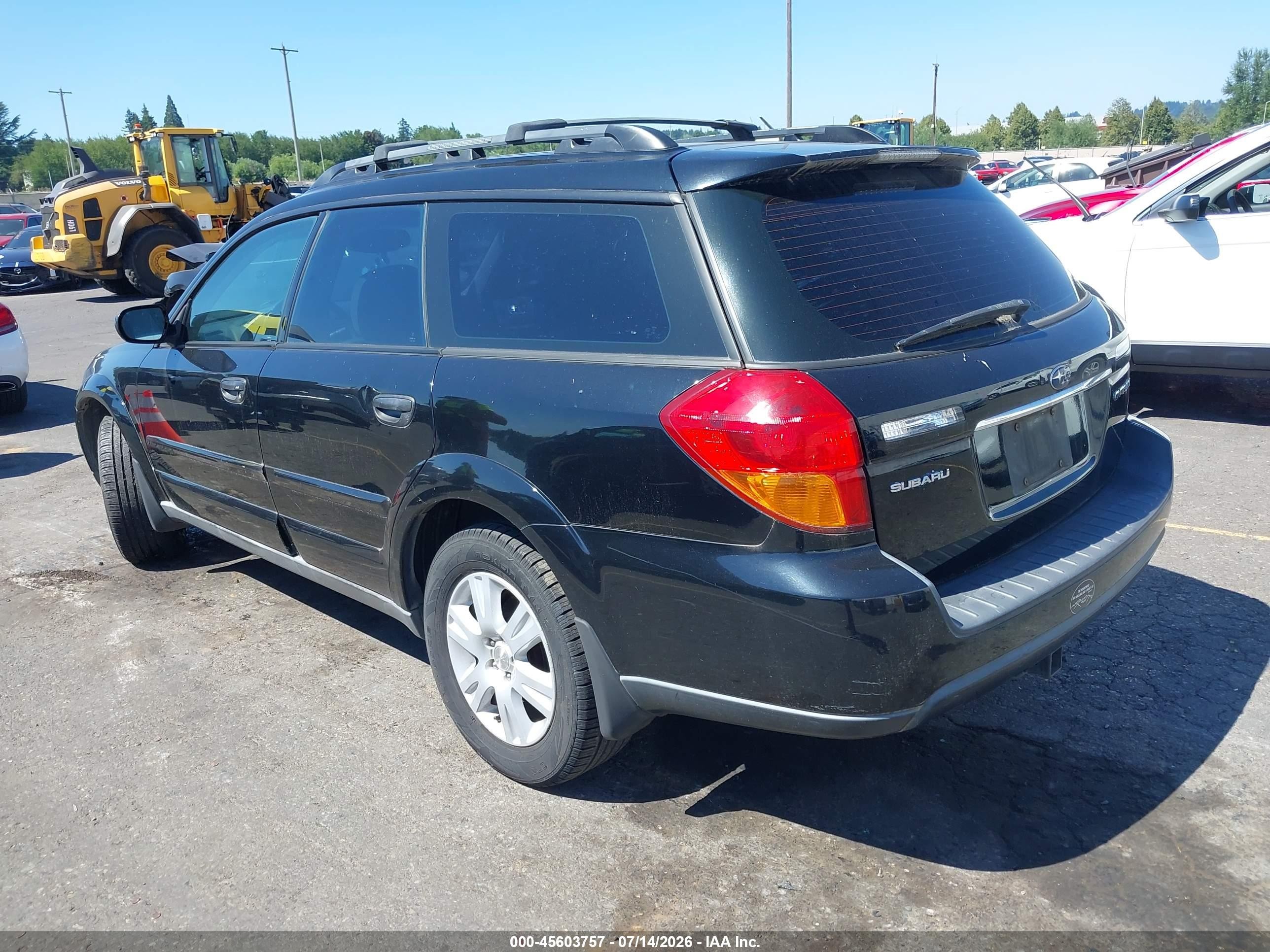 2005 Subaru Outback 2.5i Black vin: 4S4BP61C557300496