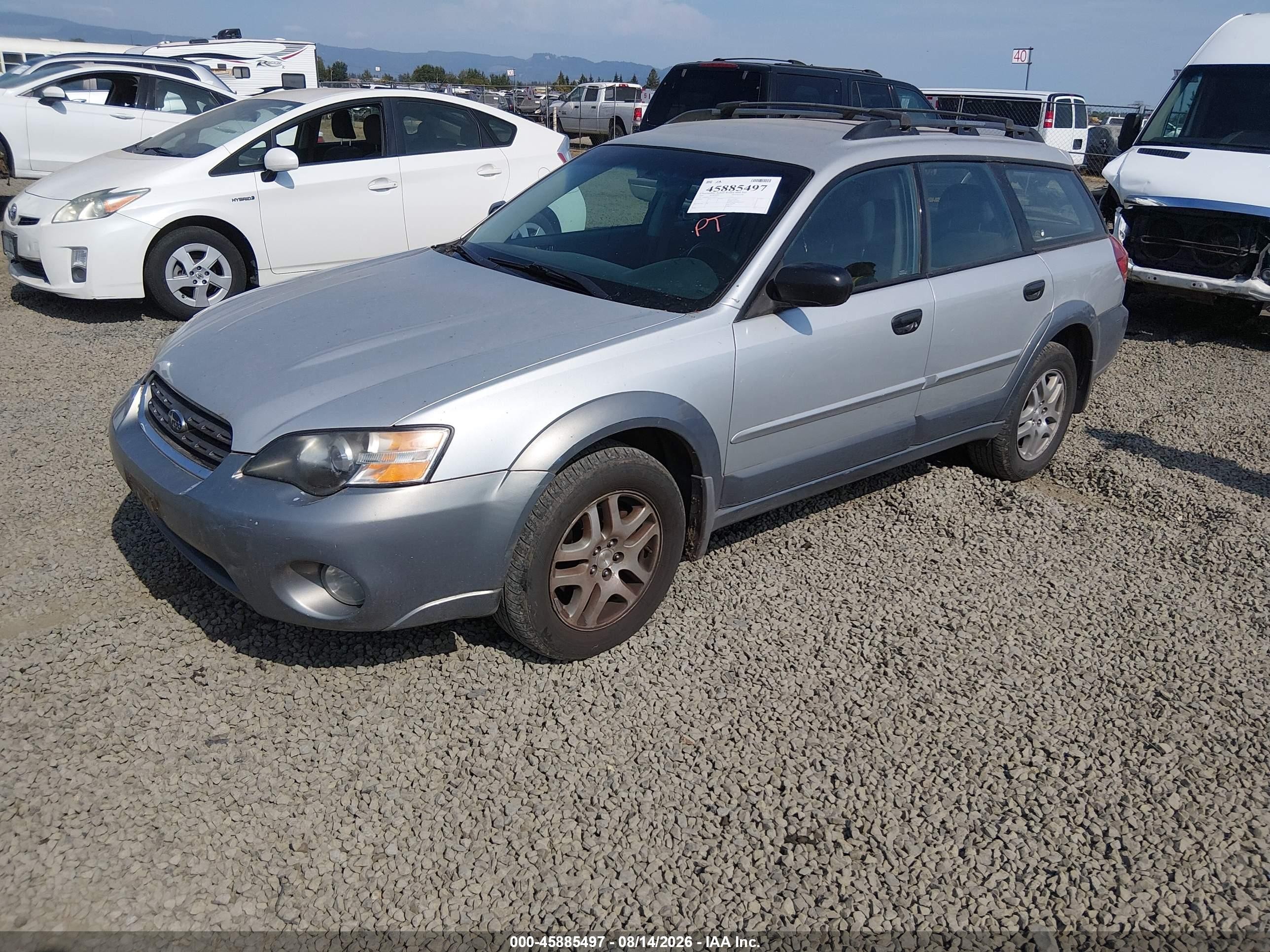 2005 Subaru Outback 2.5i Silver vin: 4S4BP61C557320103