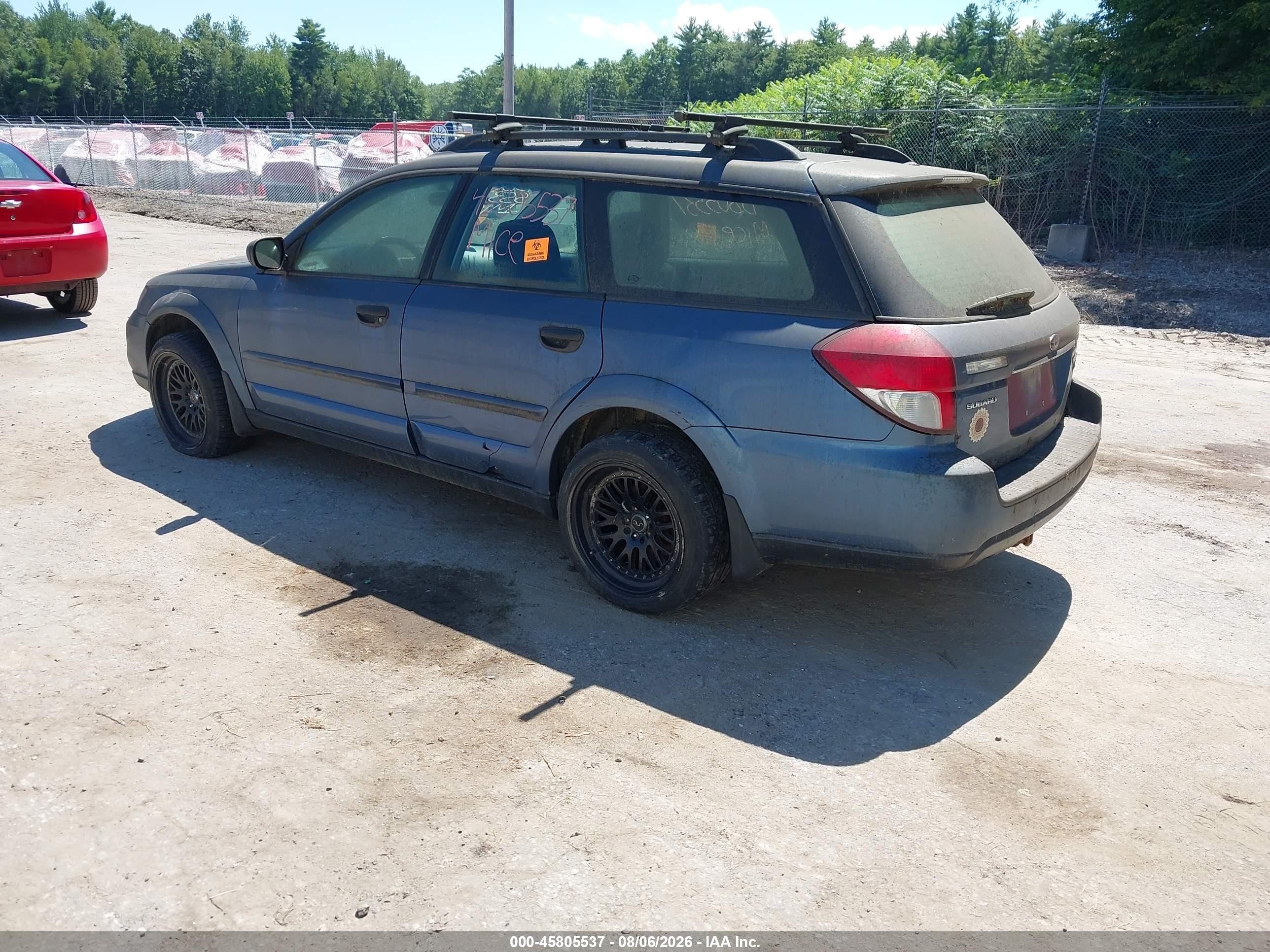 2008 Subaru Outback 2.5i Blue vin: 4S4BP61C686342413