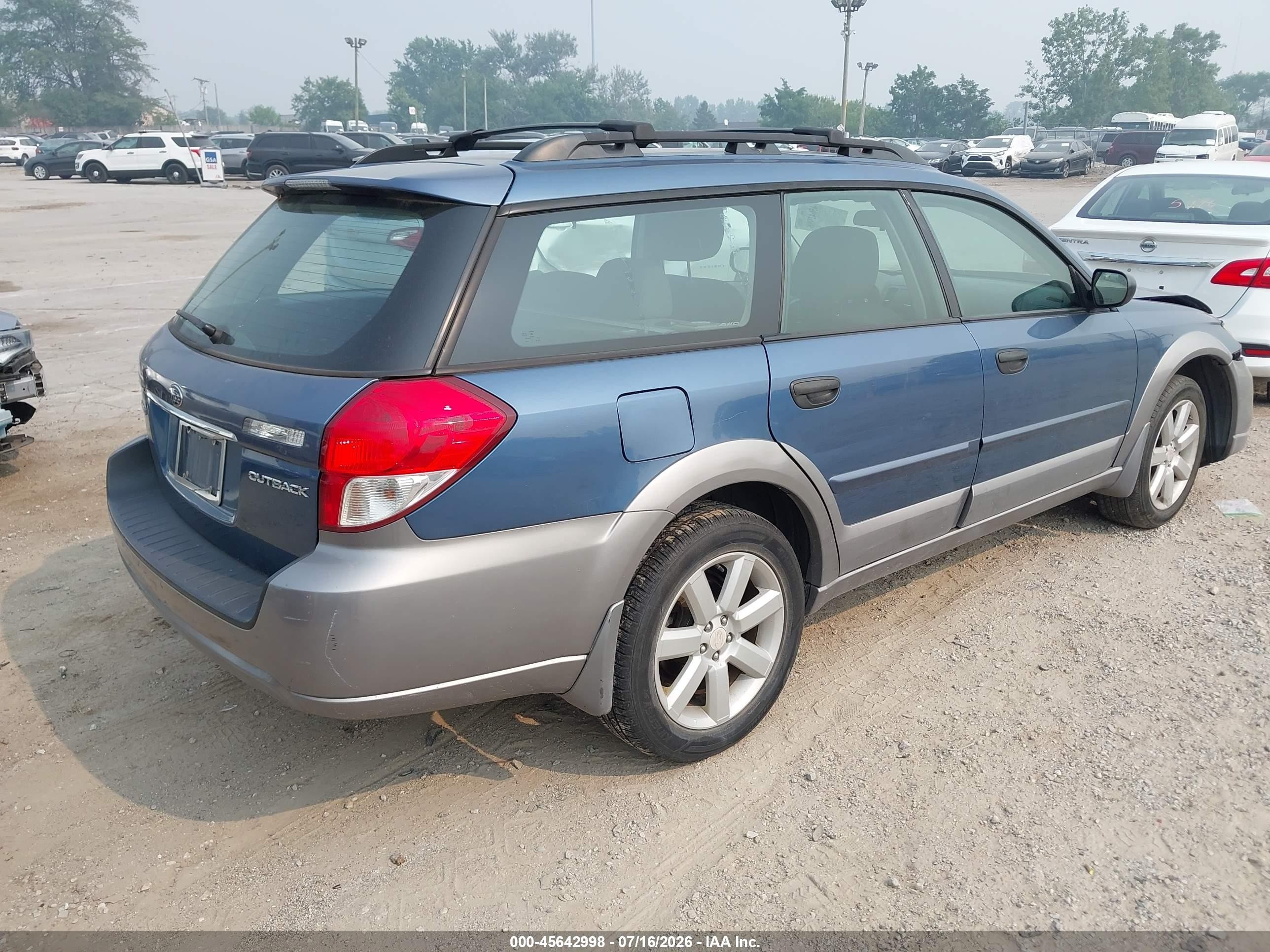 2009 Subaru Outback 2.5i Blue vin: 4S4BP61C697339460