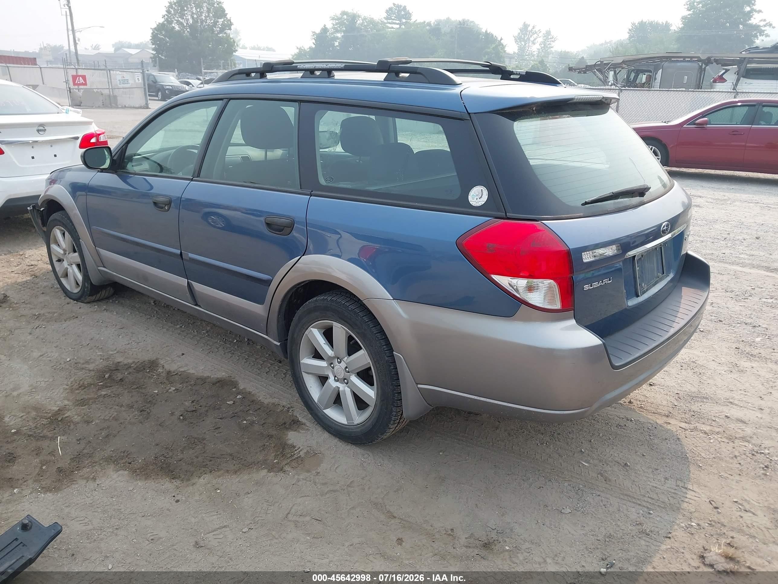 2009 Subaru Outback 2.5i Blue vin: 4S4BP61C697339460