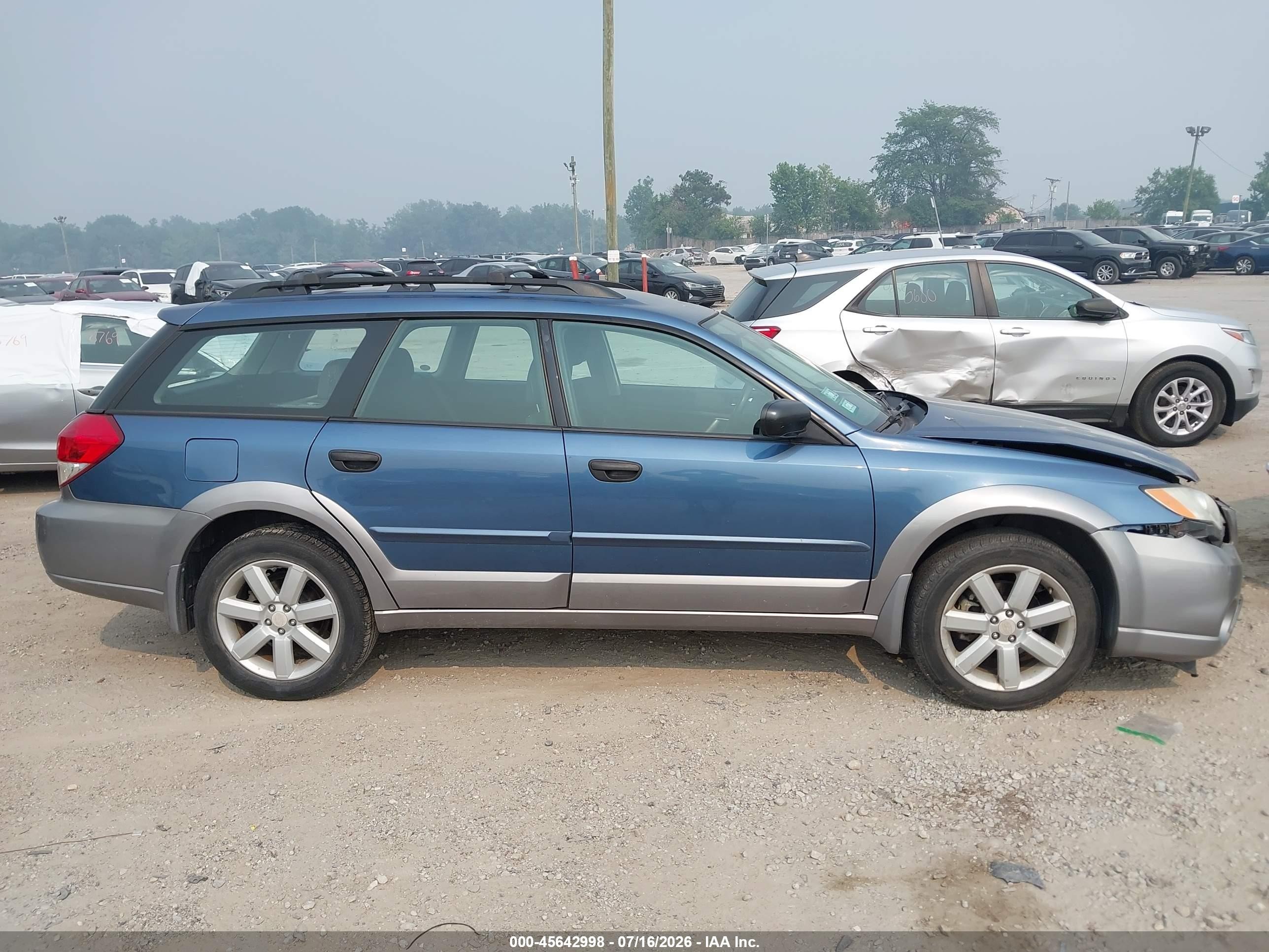2009 Subaru Outback 2.5i Blue vin: 4S4BP61C697339460