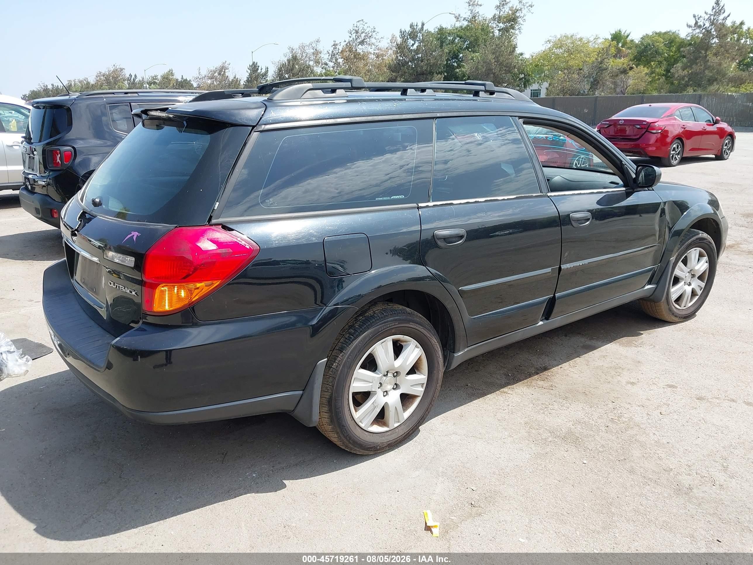 2005 Subaru Outback 2.5i Black vin: 4S4BP61C757352518