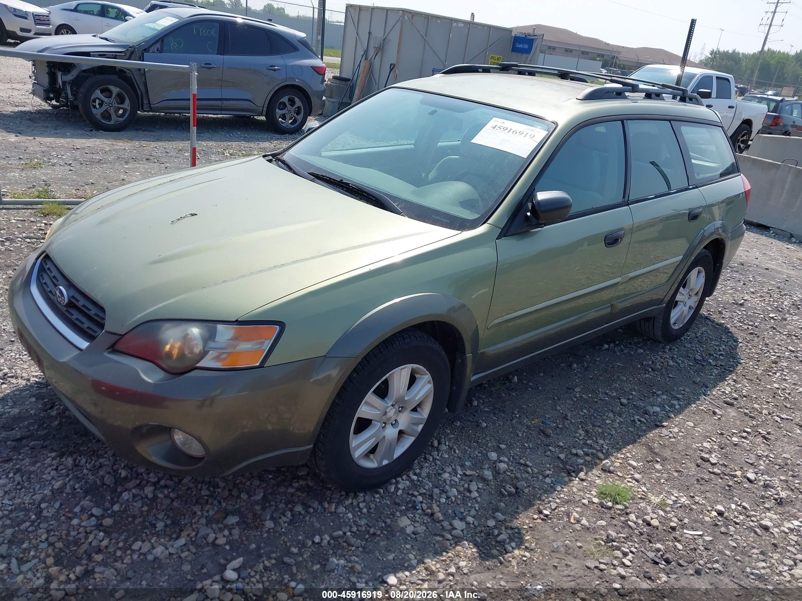 2005 Subaru Outback 2.5i Зеленый vin: 4S4BP61C757370386