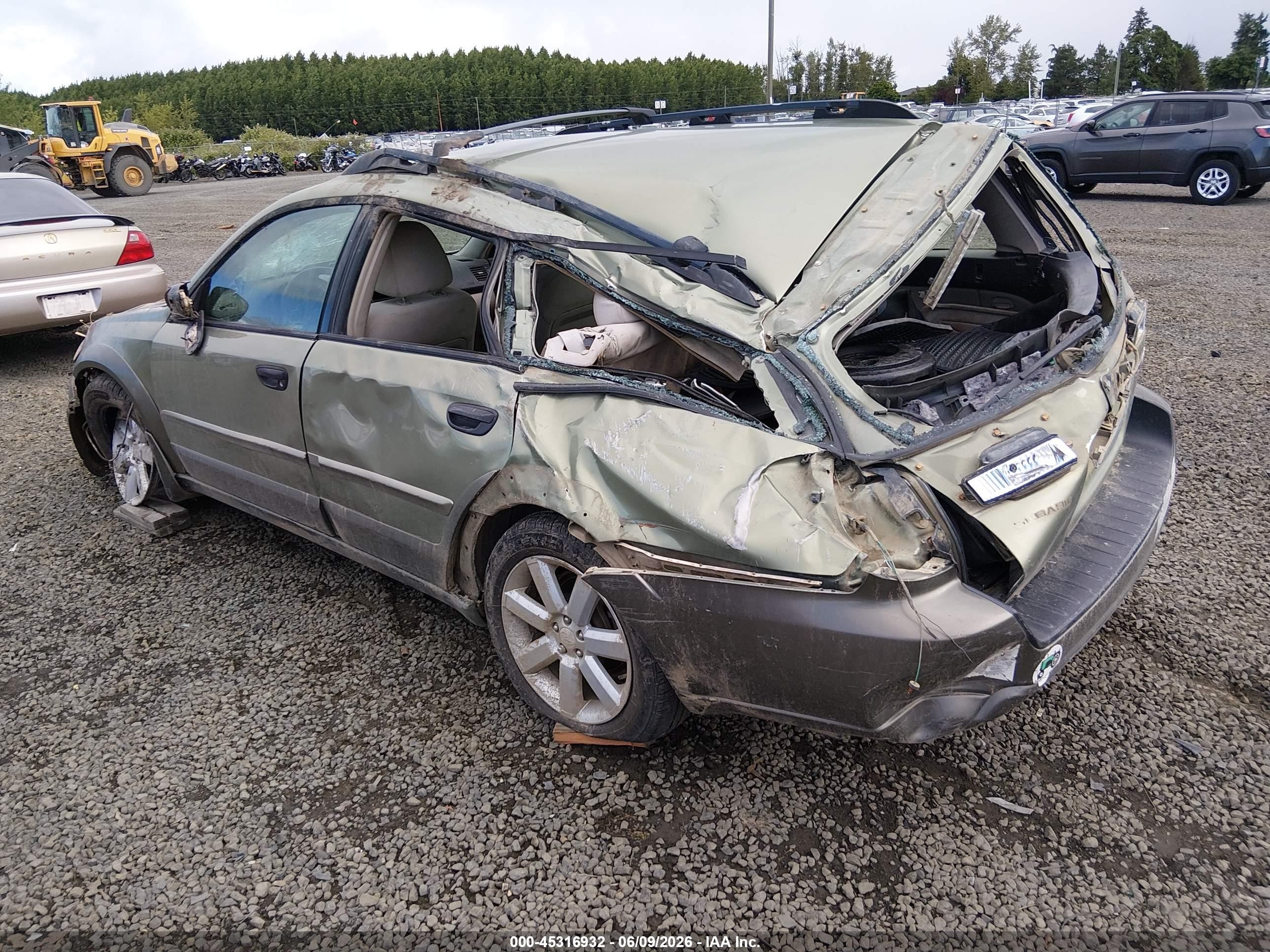 2006 Subaru Outback 2.5i Зеленый vin: 4S4BP61C767347448