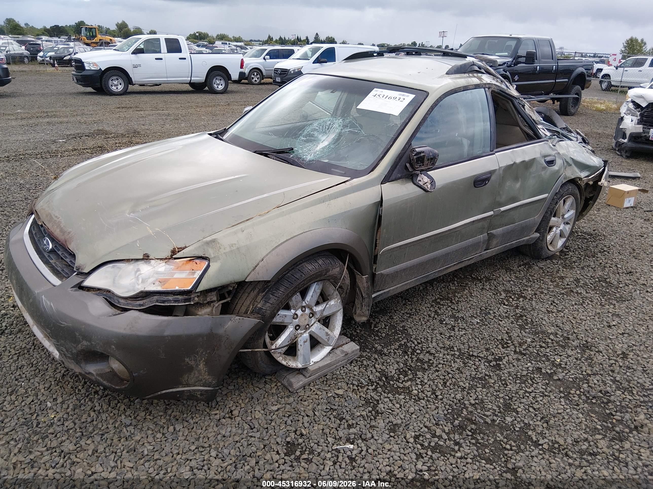 2006 Subaru Outback 2.5i Зеленый vin: 4S4BP61C767347448