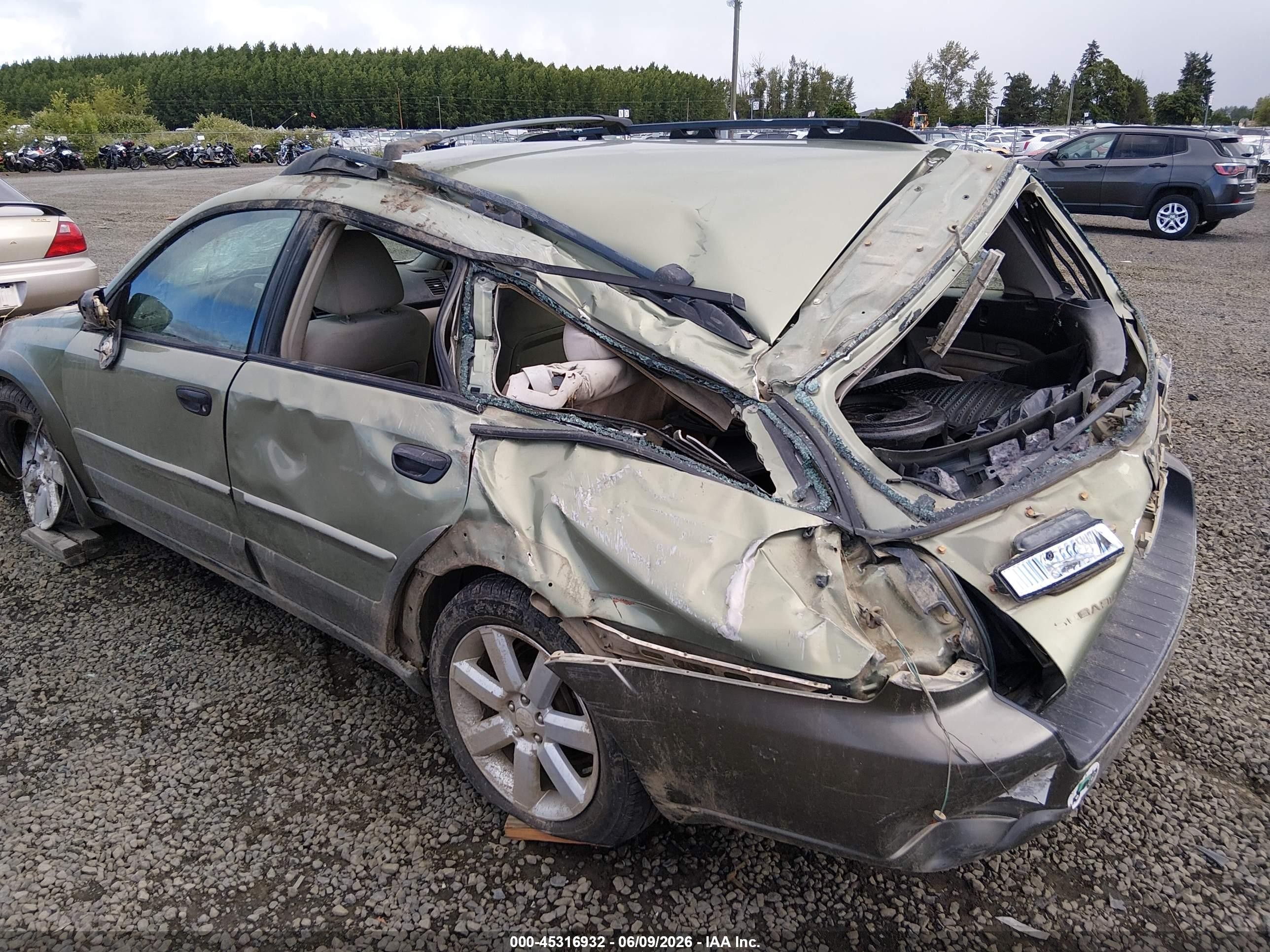 2006 Subaru Outback 2.5i Зеленый vin: 4S4BP61C767347448