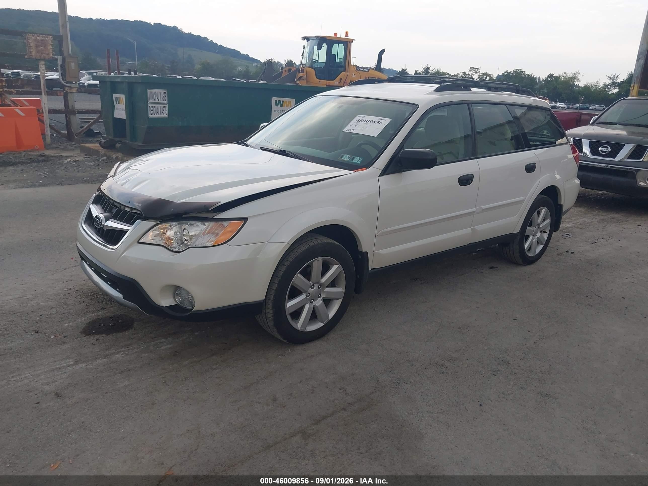 2009 Subaru Outback 2.5i Белый vin: 4S4BP61C797348572