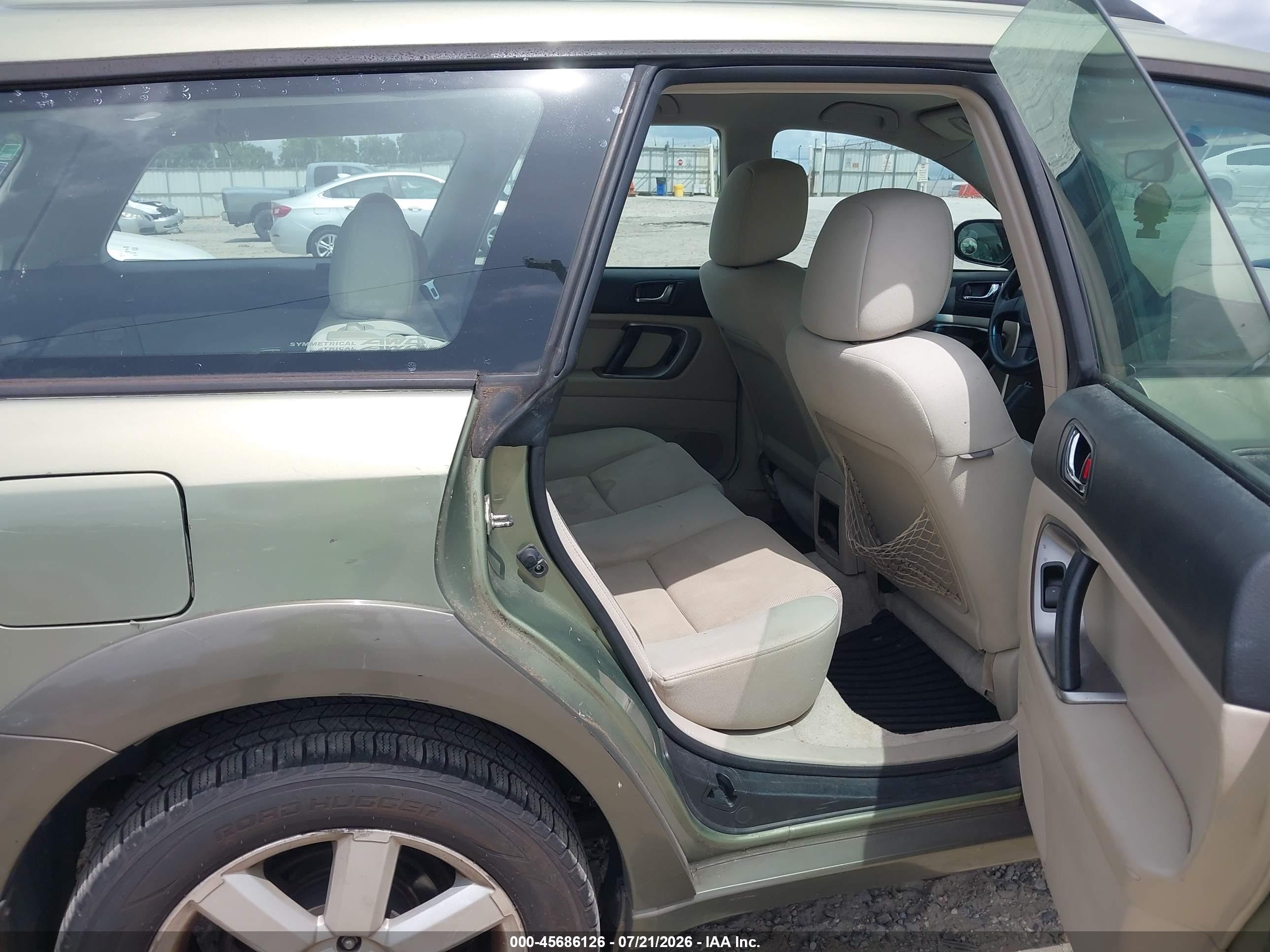 2007 Subaru Outback 2.5i/2.5i Basic/2.5i L.l. Bean Edition Green vin: 4S4BP61C877346214