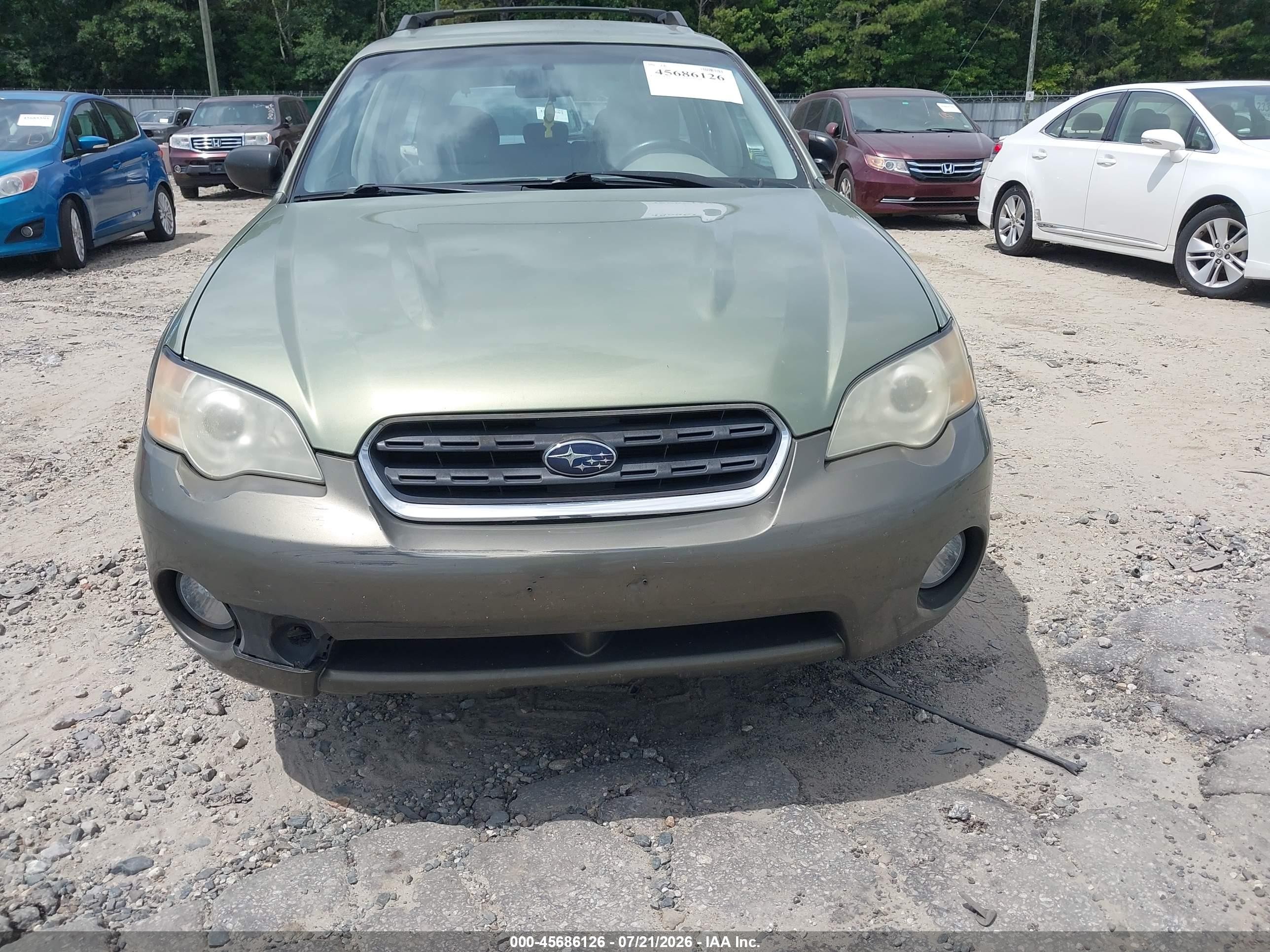2007 Subaru Outback 2.5i/2.5i Basic/2.5i L.l. Bean Edition Green vin: 4S4BP61C877346214