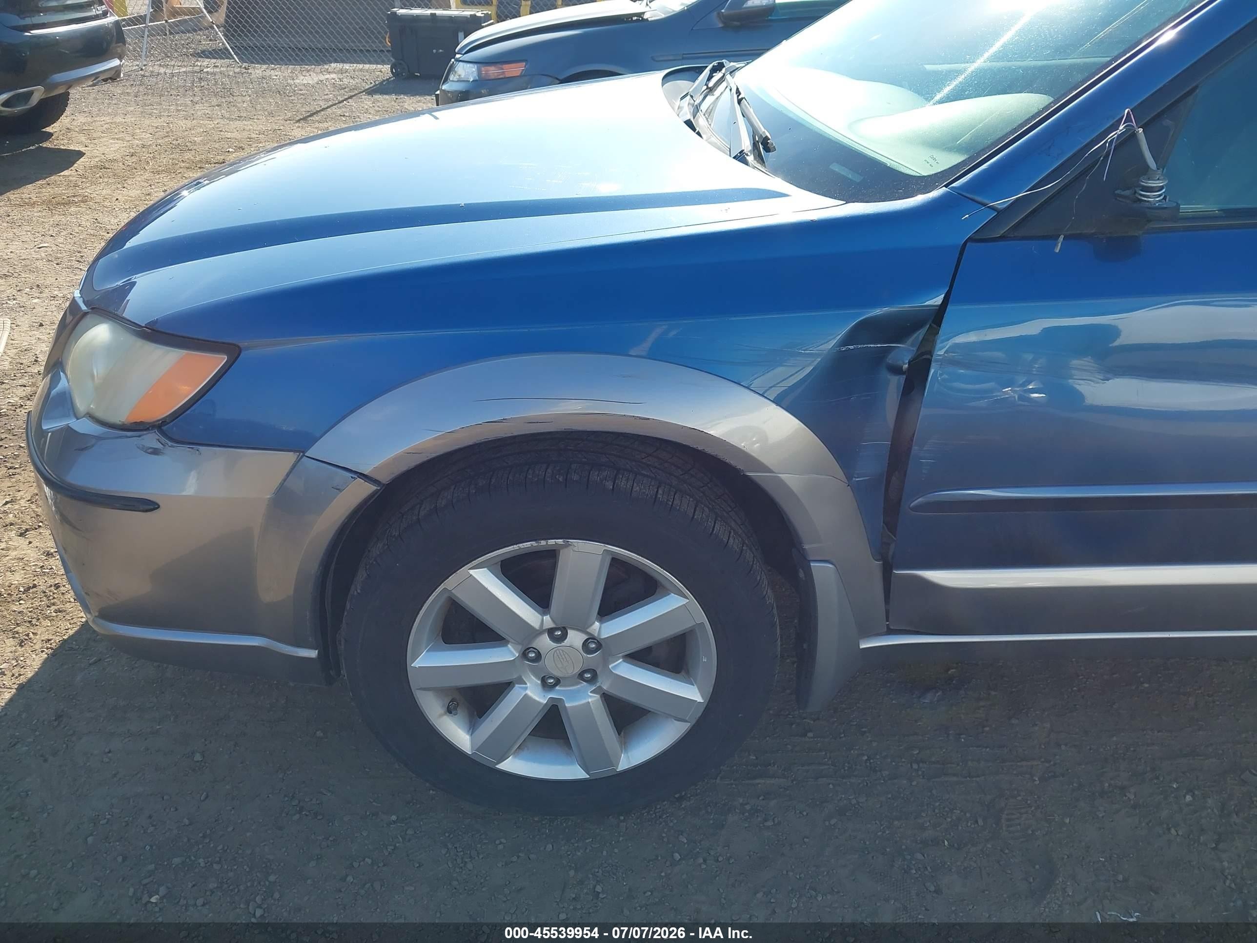 2008 Subaru Outback (natl) I/ll Bean W/nav/ll Bean W/nav/vdc Blue vin: 4S4BP61C887311545