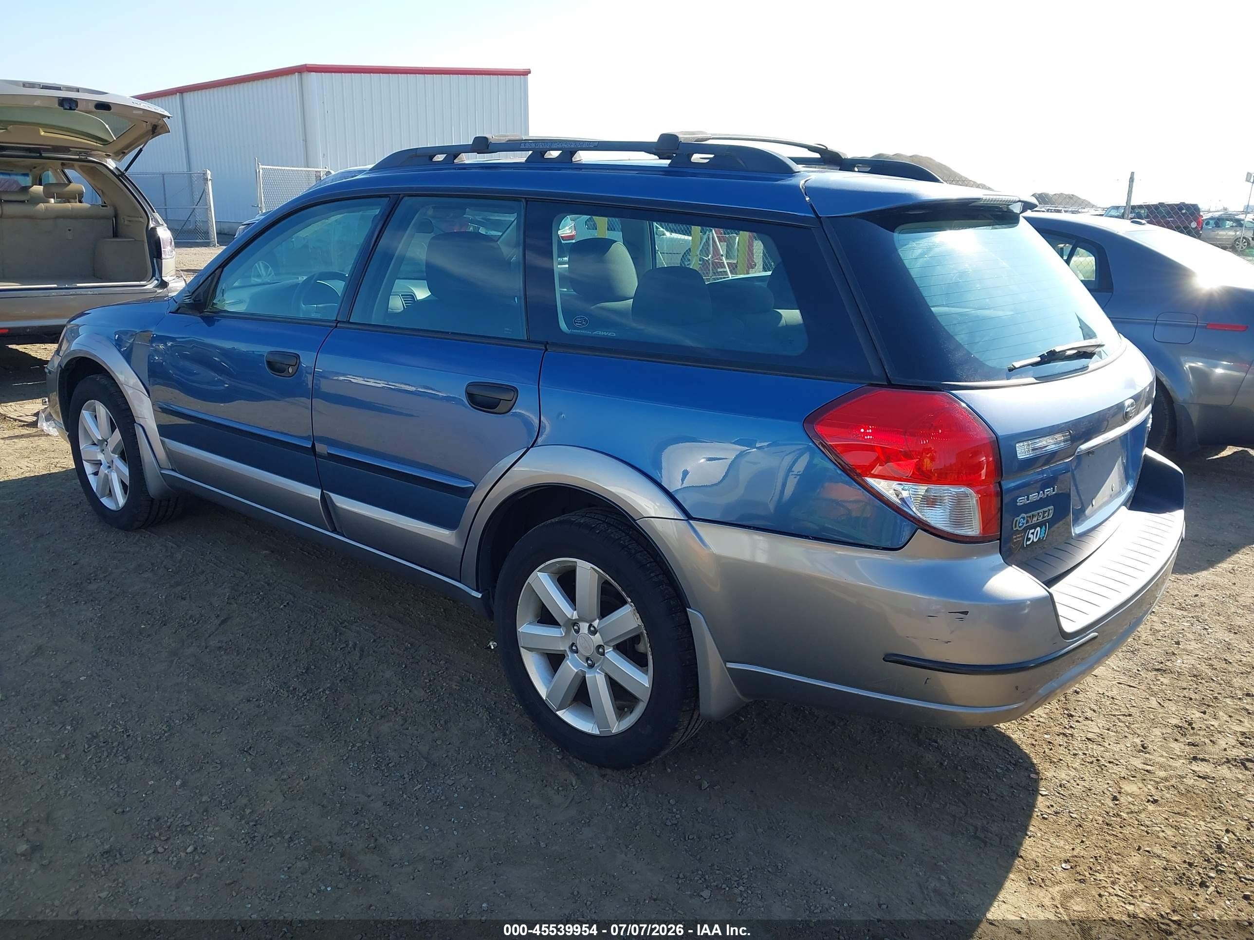 2008 Subaru Outback (natl) I/ll Bean W/nav/ll Bean W/nav/vdc Blue vin: 4S4BP61C887311545