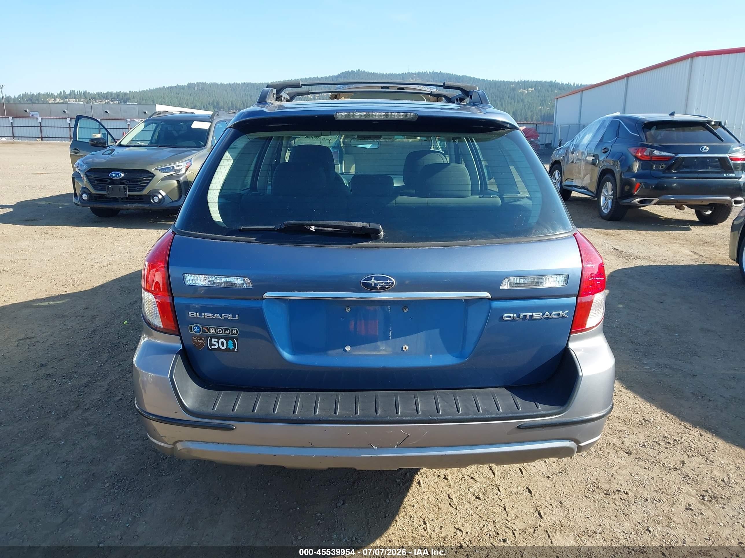 2008 Subaru Outback (natl) I/ll Bean W/nav/ll Bean W/nav/vdc Blue vin: 4S4BP61C887311545