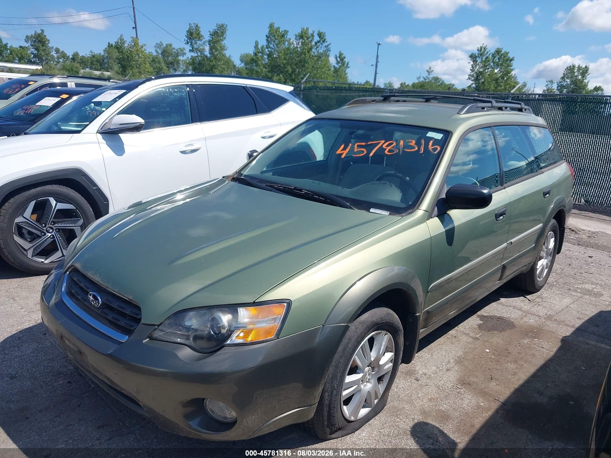 2005 Subaru Outback 2.5i Green vin: 4S4BP61C957343402