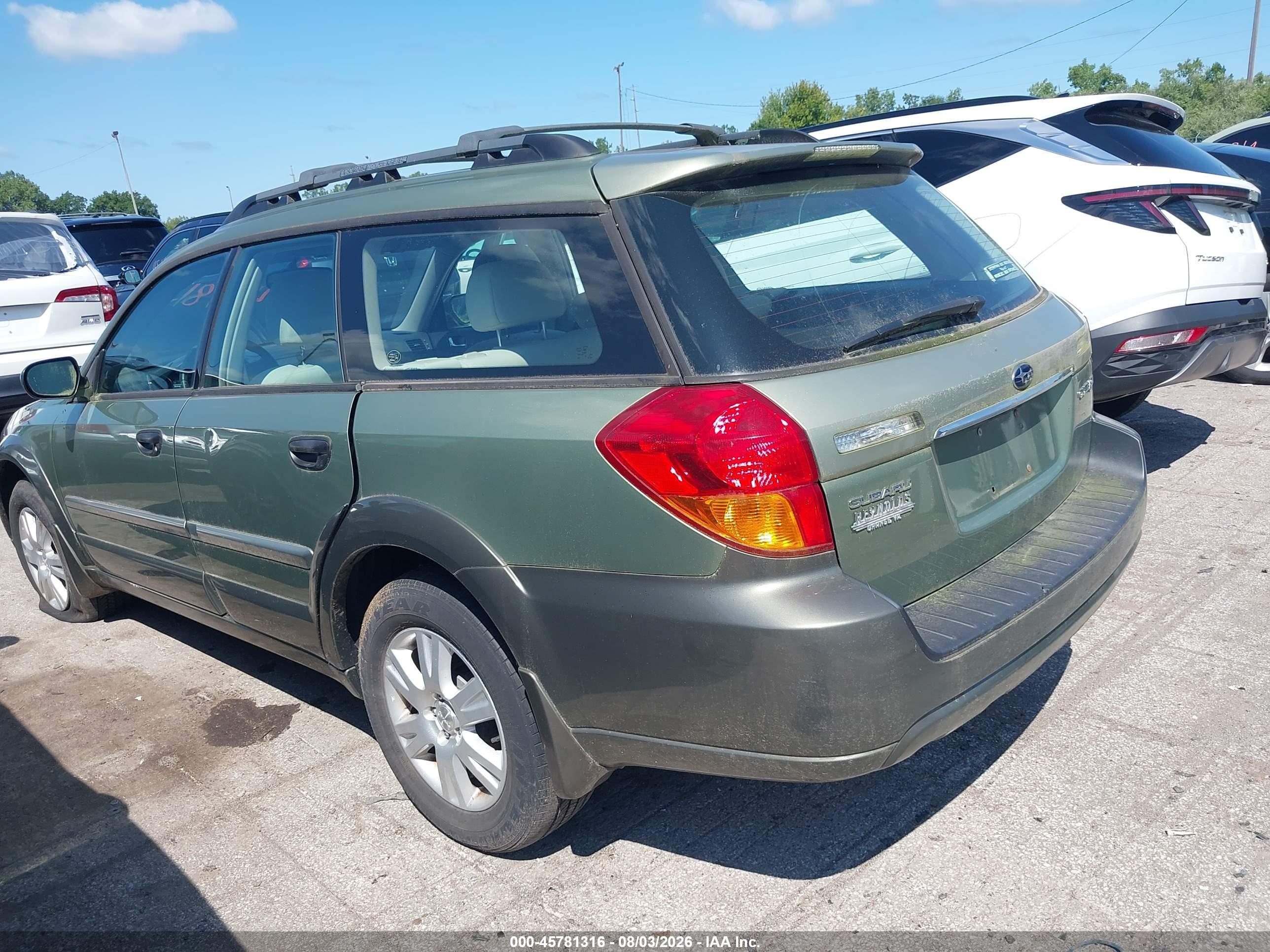 2005 Subaru Outback 2.5i Green vin: 4S4BP61C957343402