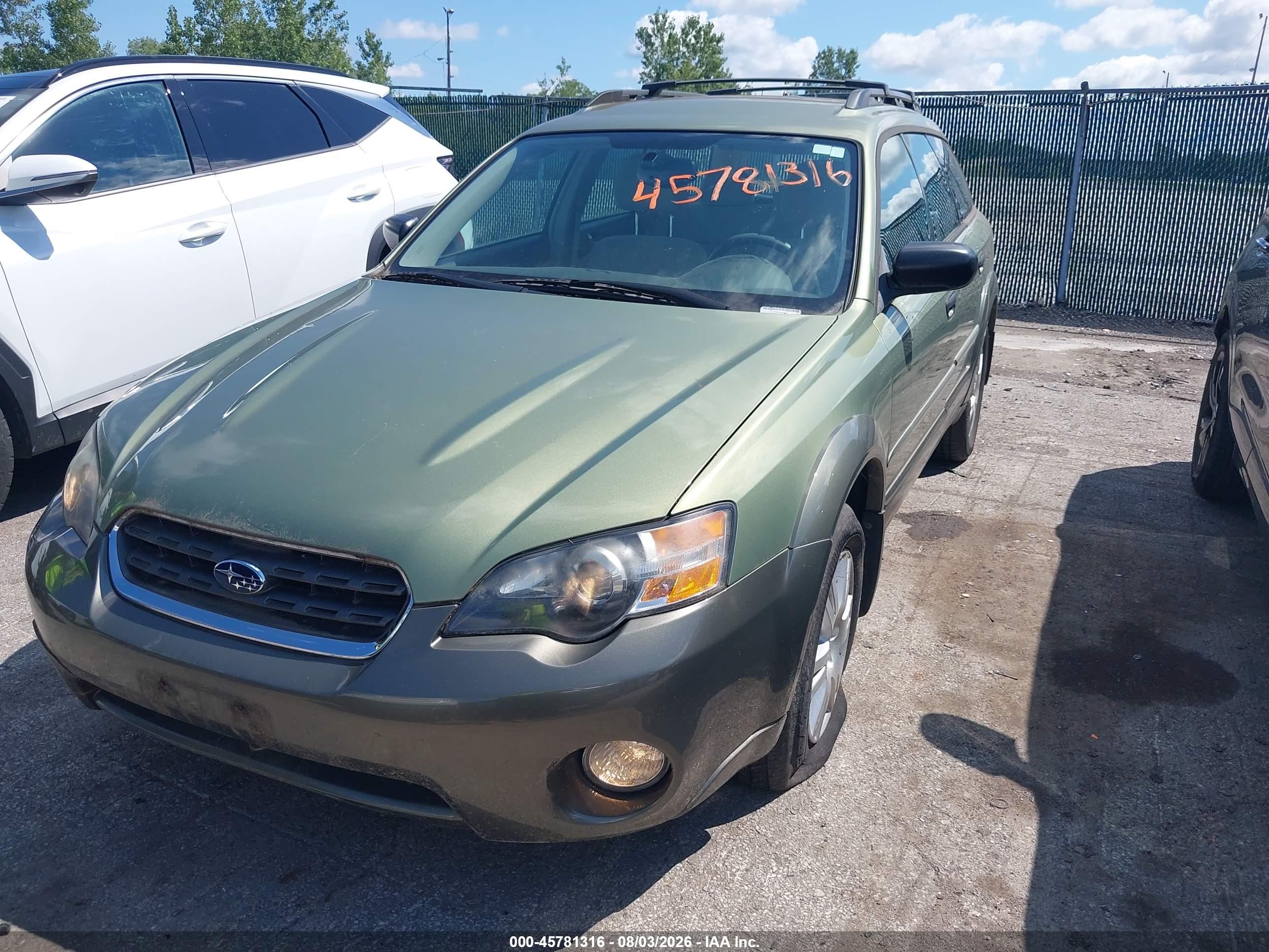 2005 Subaru Outback 2.5i Green vin: 4S4BP61C957343402