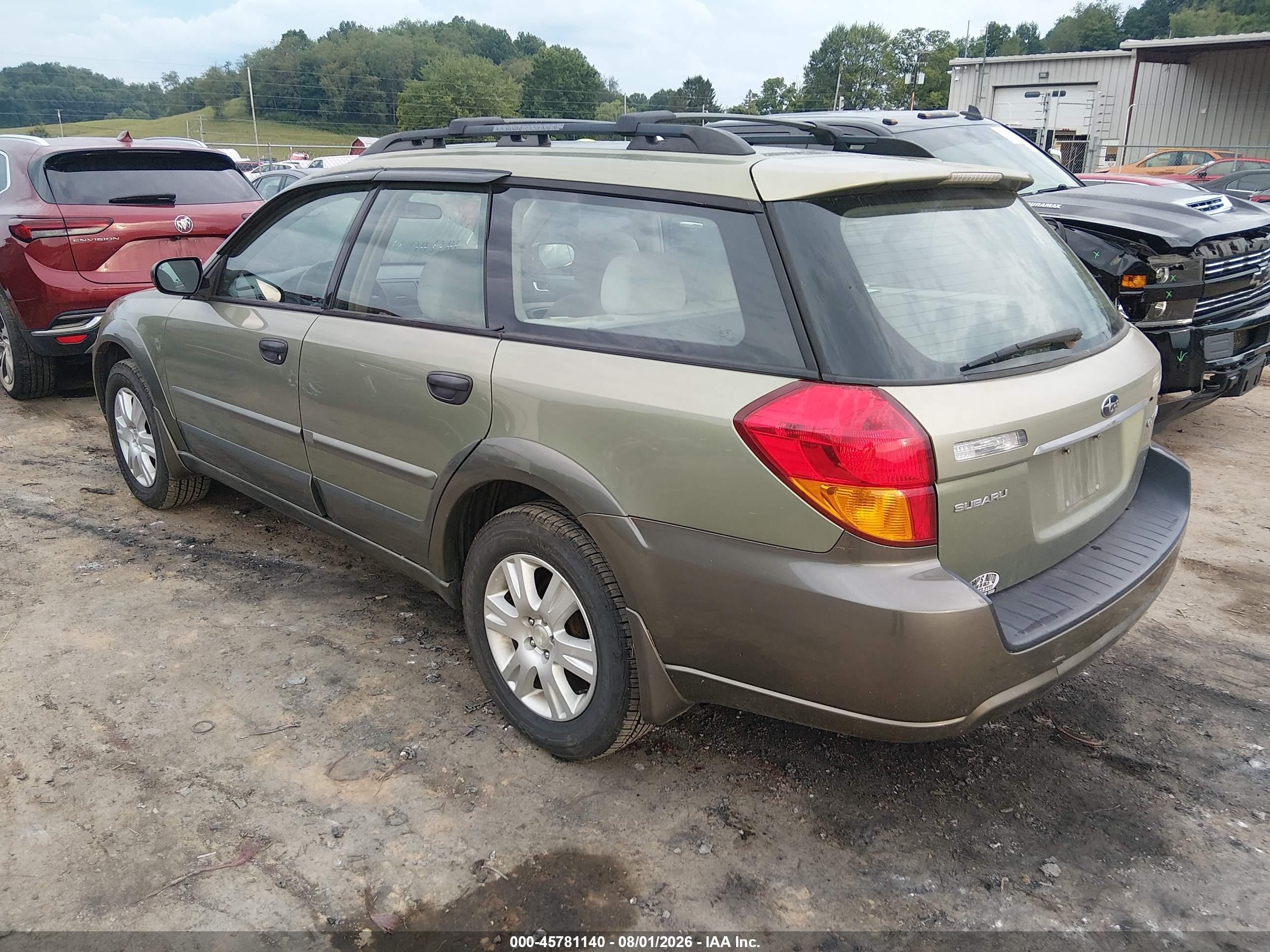 2005 Subaru Outback 2.5i Green vin: 4S4BP61C957358238