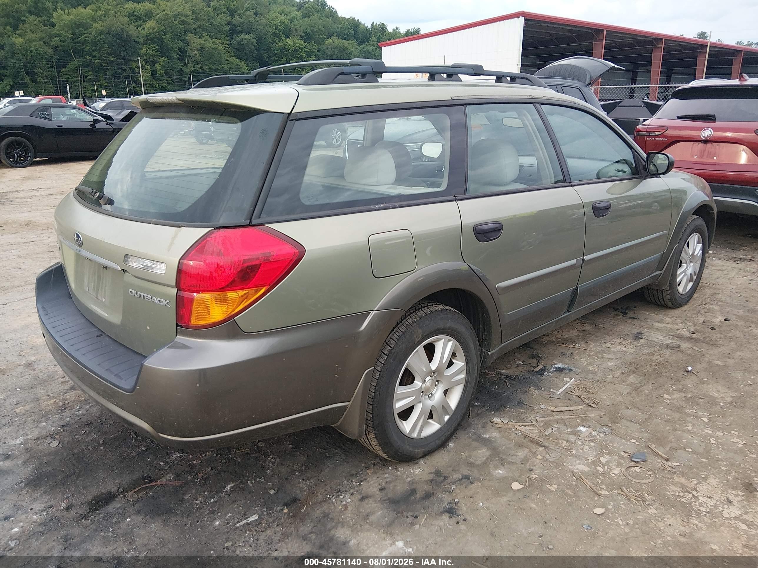 2005 Subaru Outback 2.5i Green vin: 4S4BP61C957358238