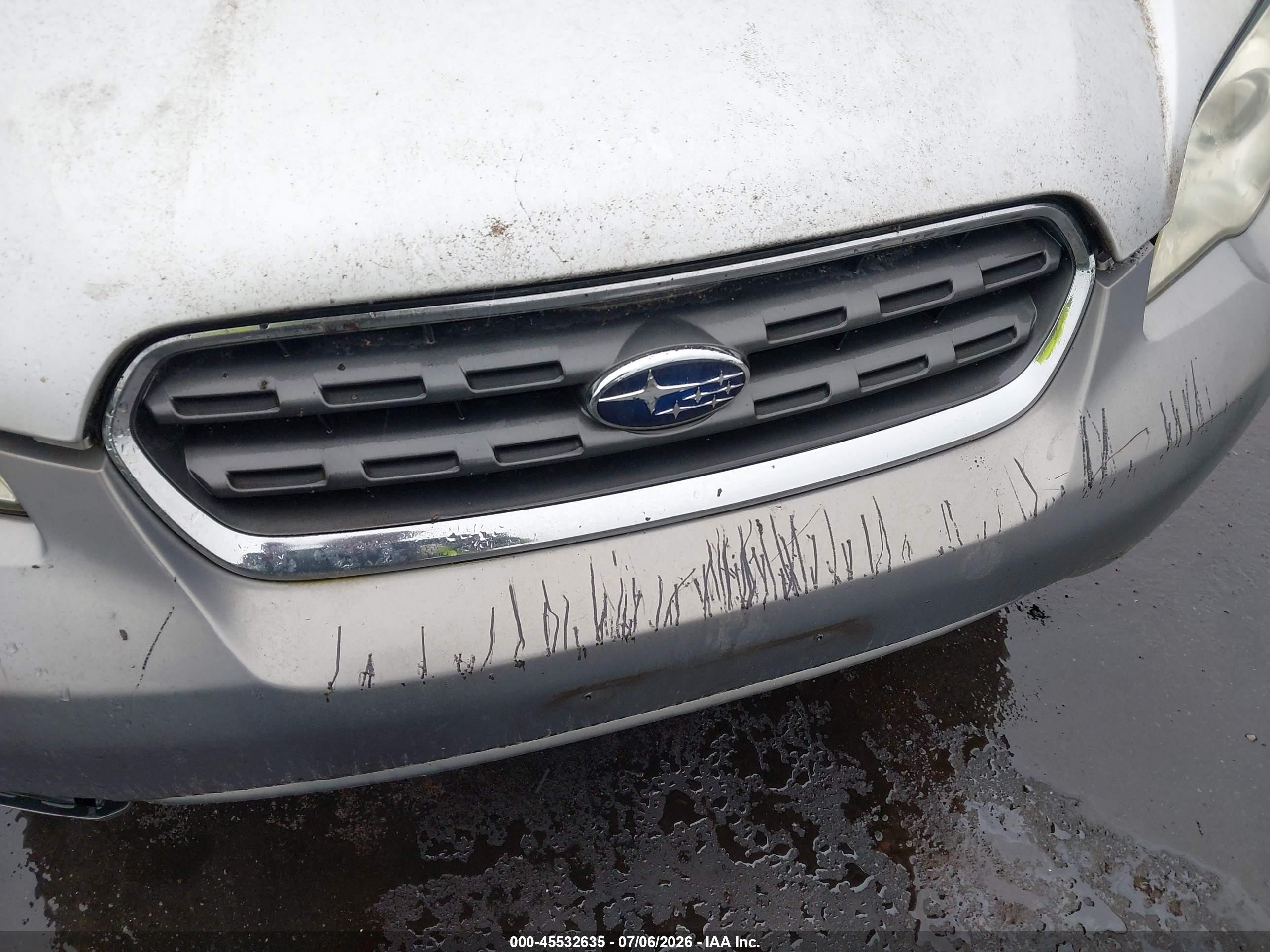 2007 Subaru Outback 2.5i Basic Silver vin: 4S4BP61C976322204
