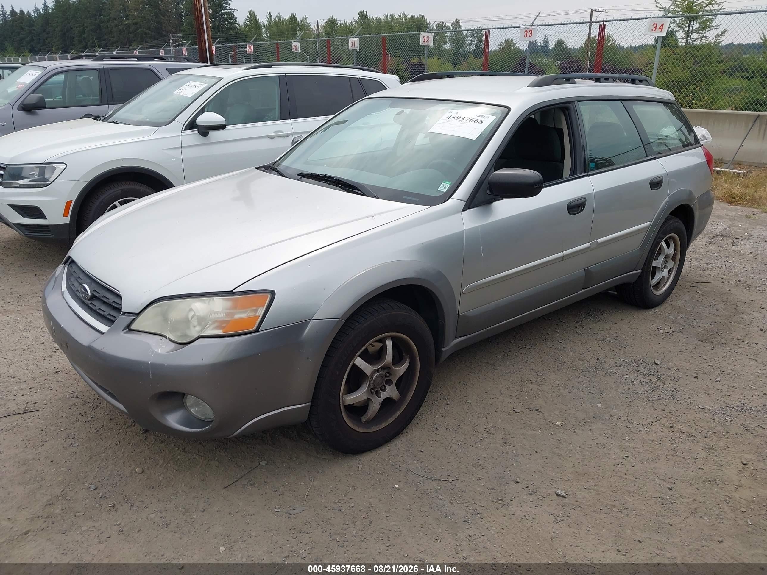 2007 Subaru Outback 2.5i Basic Серебряный vin: 4S4BP61C977317952