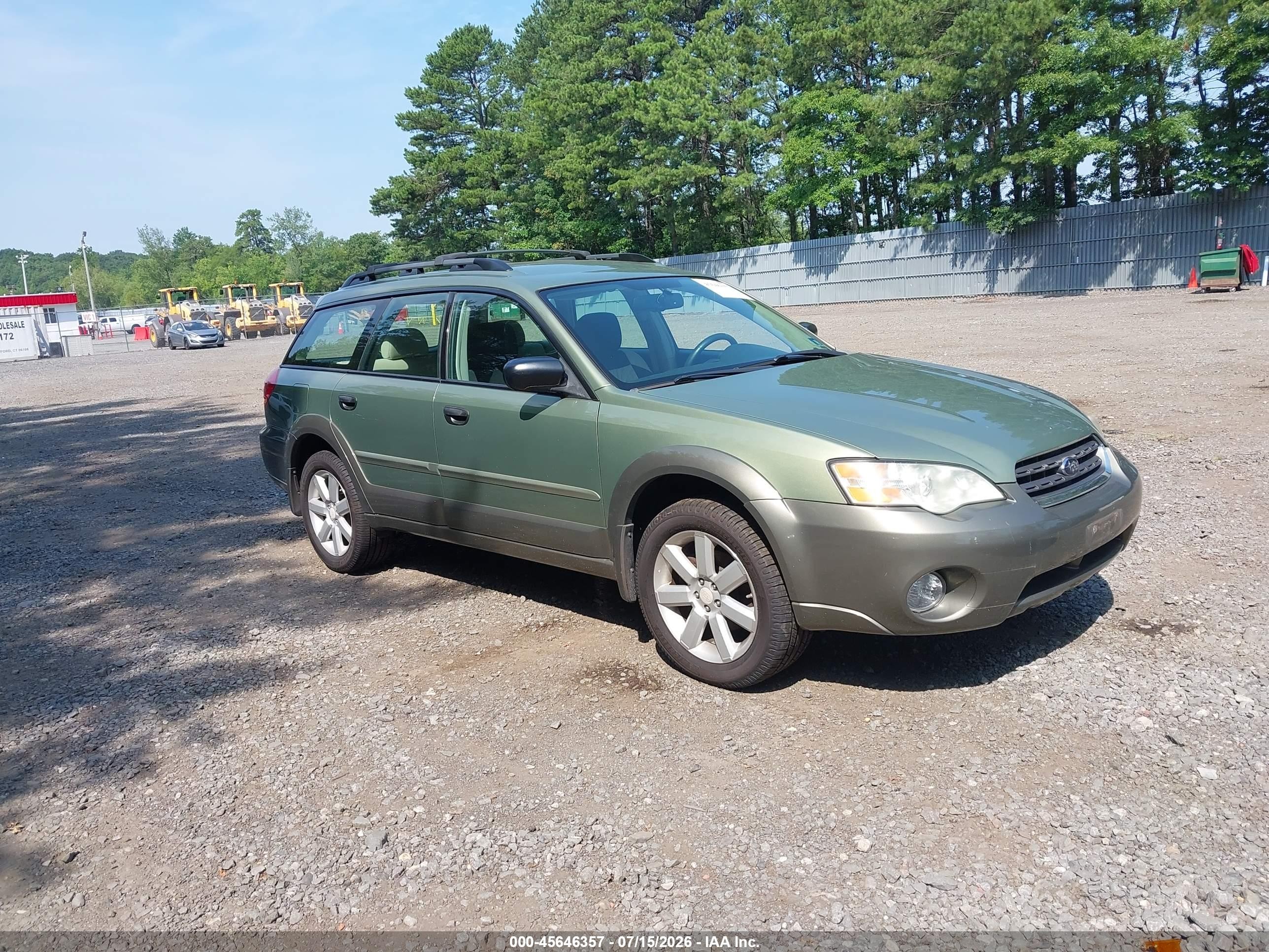 2007 Subaru Outback 2.5i Green vin: 4S4BP61C977323914