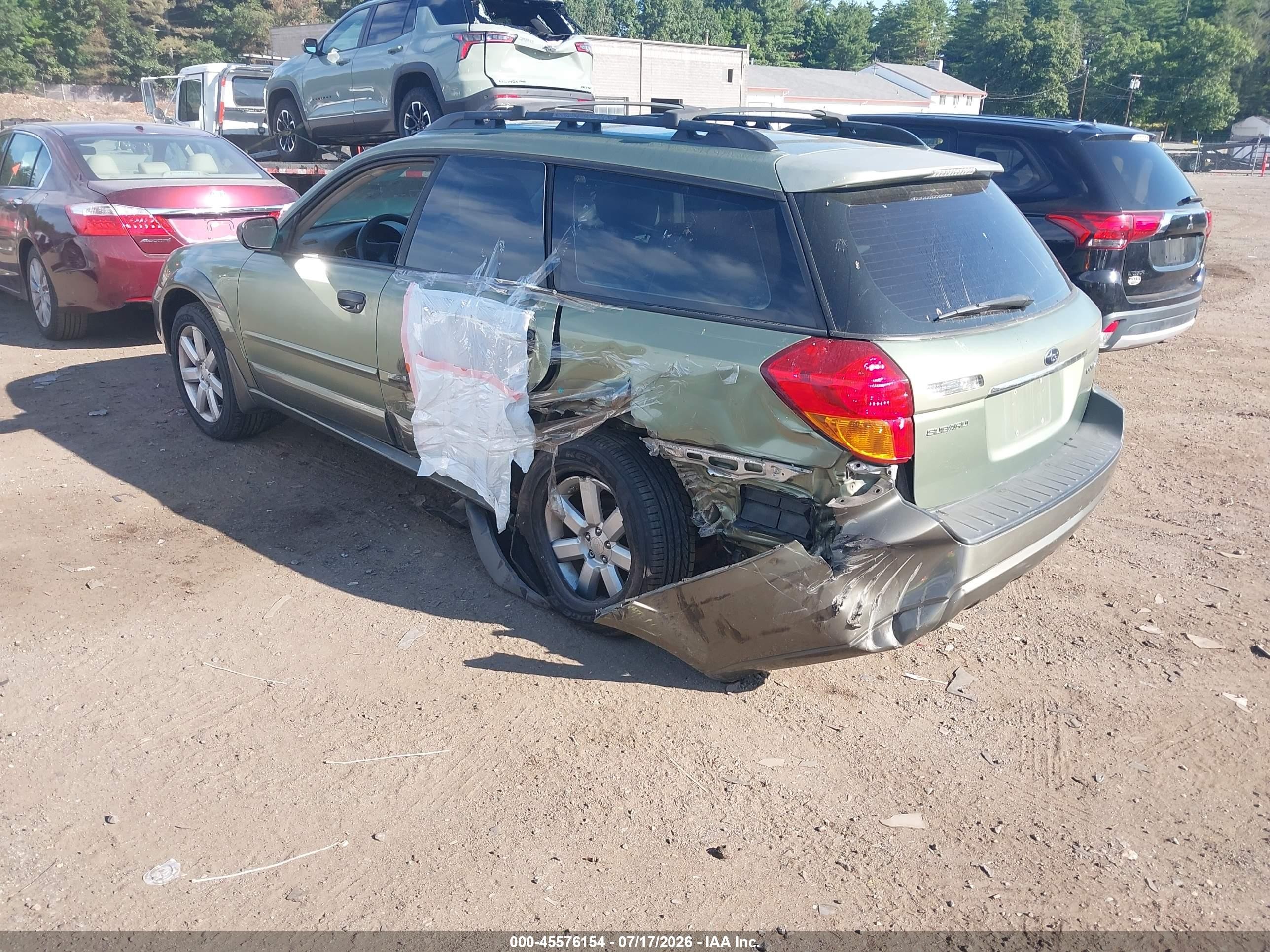 2007 Subaru Outback 2.5i/2.5i Basic/2.5i L.l. Bean Edition Green vin: 4S4BP61C977345525