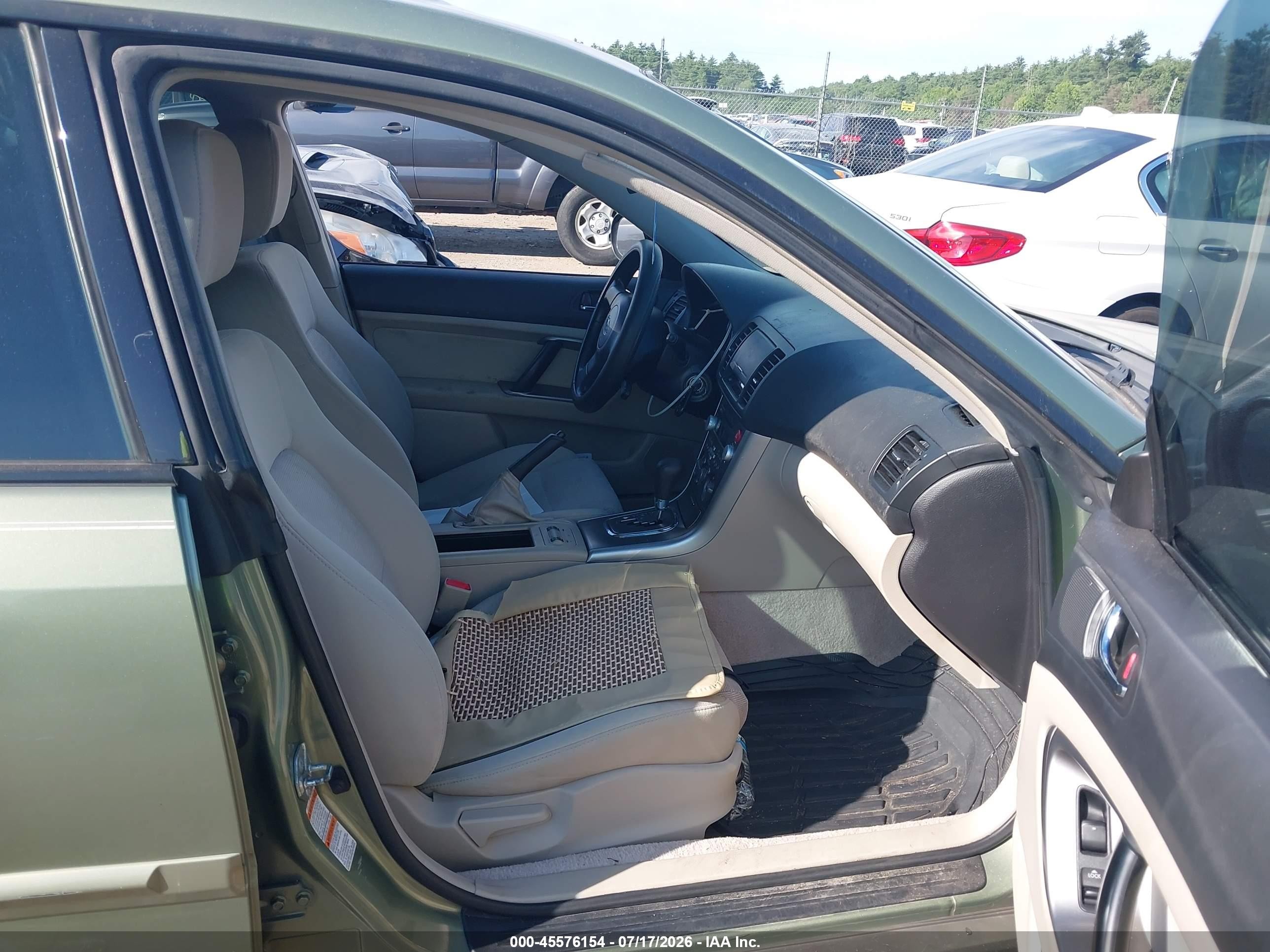 2007 Subaru Outback 2.5i/2.5i Basic/2.5i L.l. Bean Edition Green vin: 4S4BP61C977345525