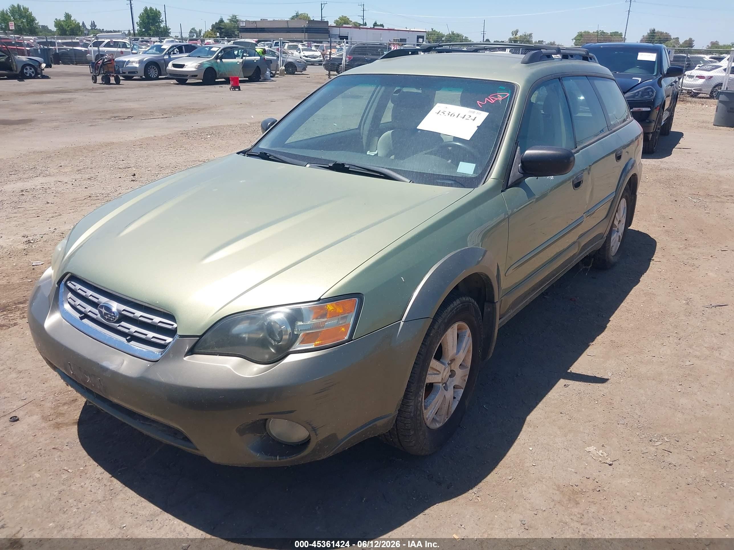 2005 Subaru Outback 2.5i Green vin: 4S4BP61CX57313292