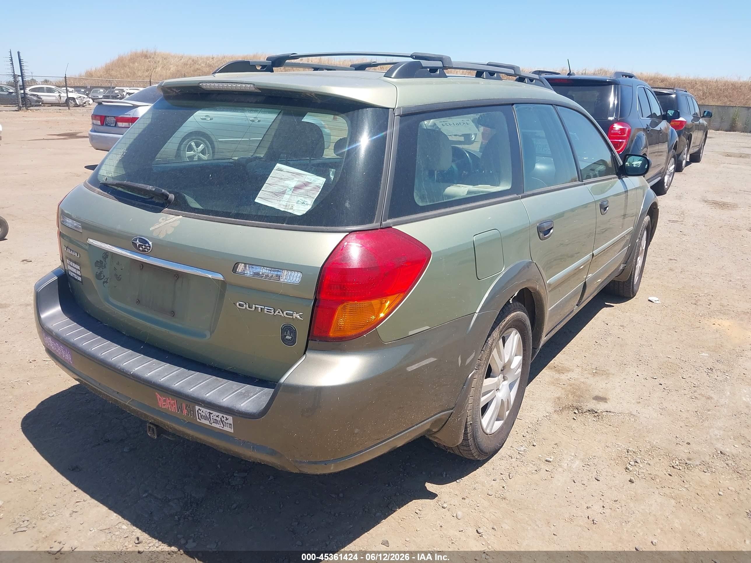 2005 Subaru Outback 2.5i Green vin: 4S4BP61CX57313292