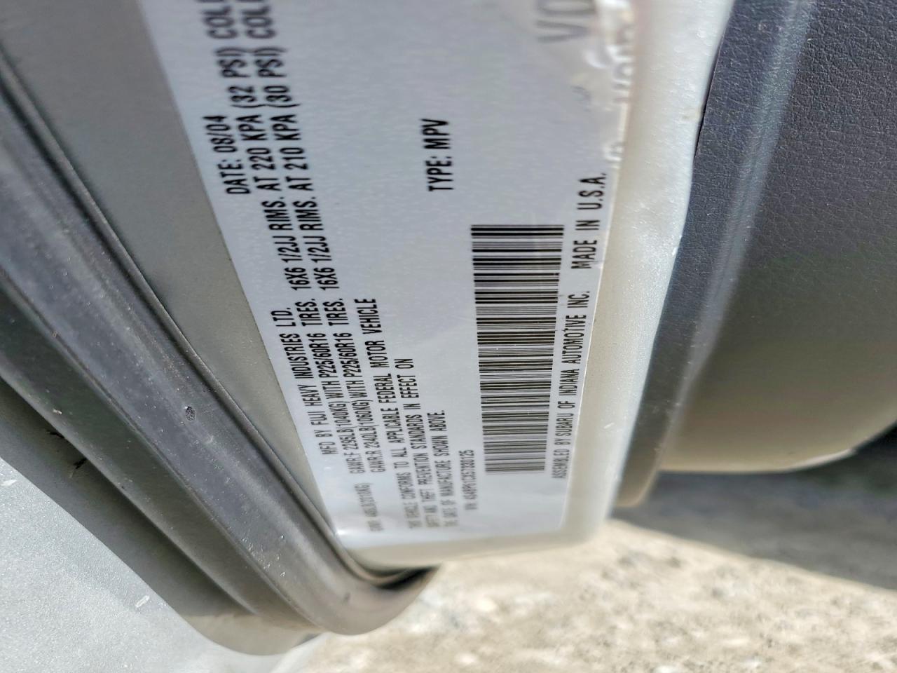 2005 Subaru Legacy Outback 2.5i Silver vin: 4S4BP61CX57330125