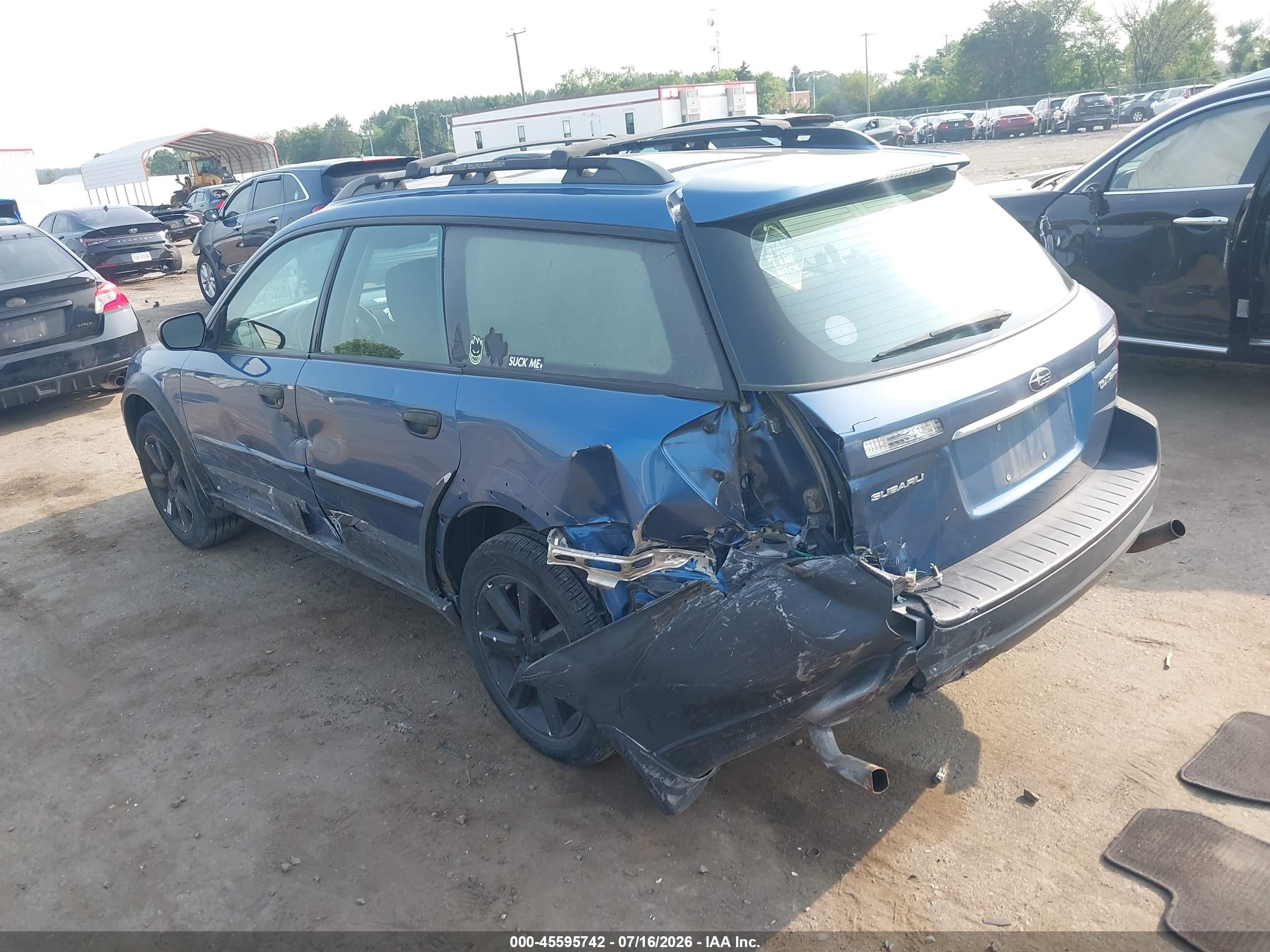 2008 Subaru Outback (natl) I/ll Bean W/nav/ll Bean W/nav/vdc Blue vin: 4S4BP61CX87353411
