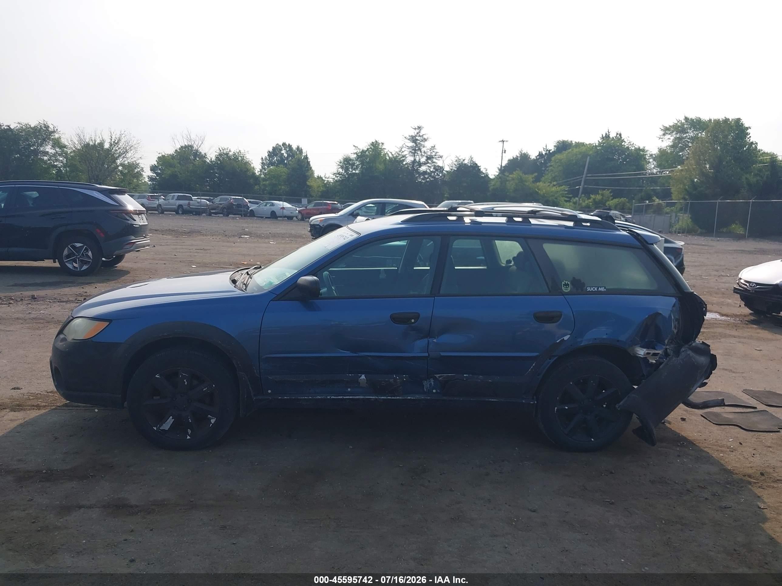 2008 Subaru Outback (natl) I/ll Bean W/nav/ll Bean W/nav/vdc Blue vin: 4S4BP61CX87353411
