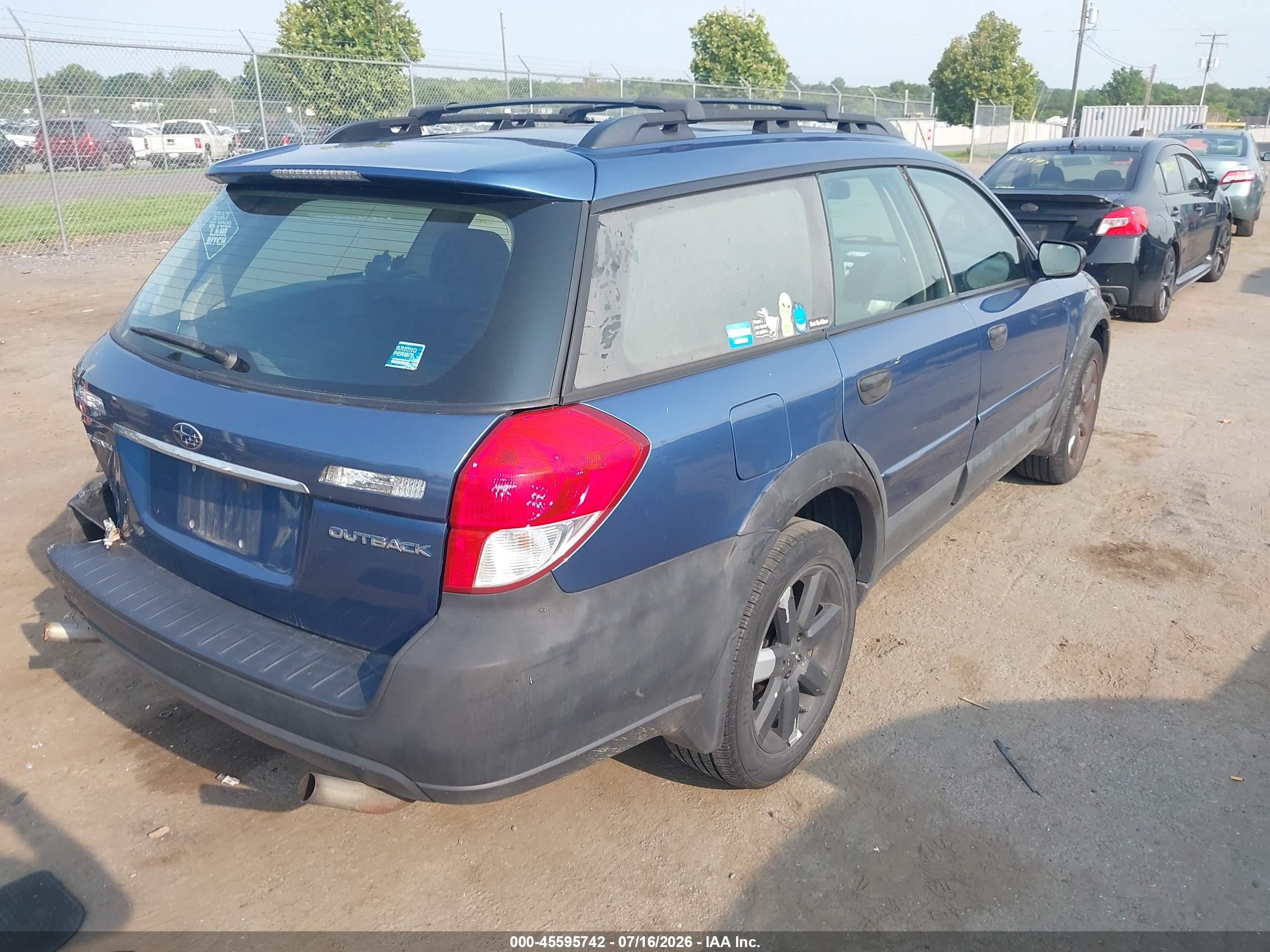 2008 Subaru Outback (natl) I/ll Bean W/nav/ll Bean W/nav/vdc Blue vin: 4S4BP61CX87353411