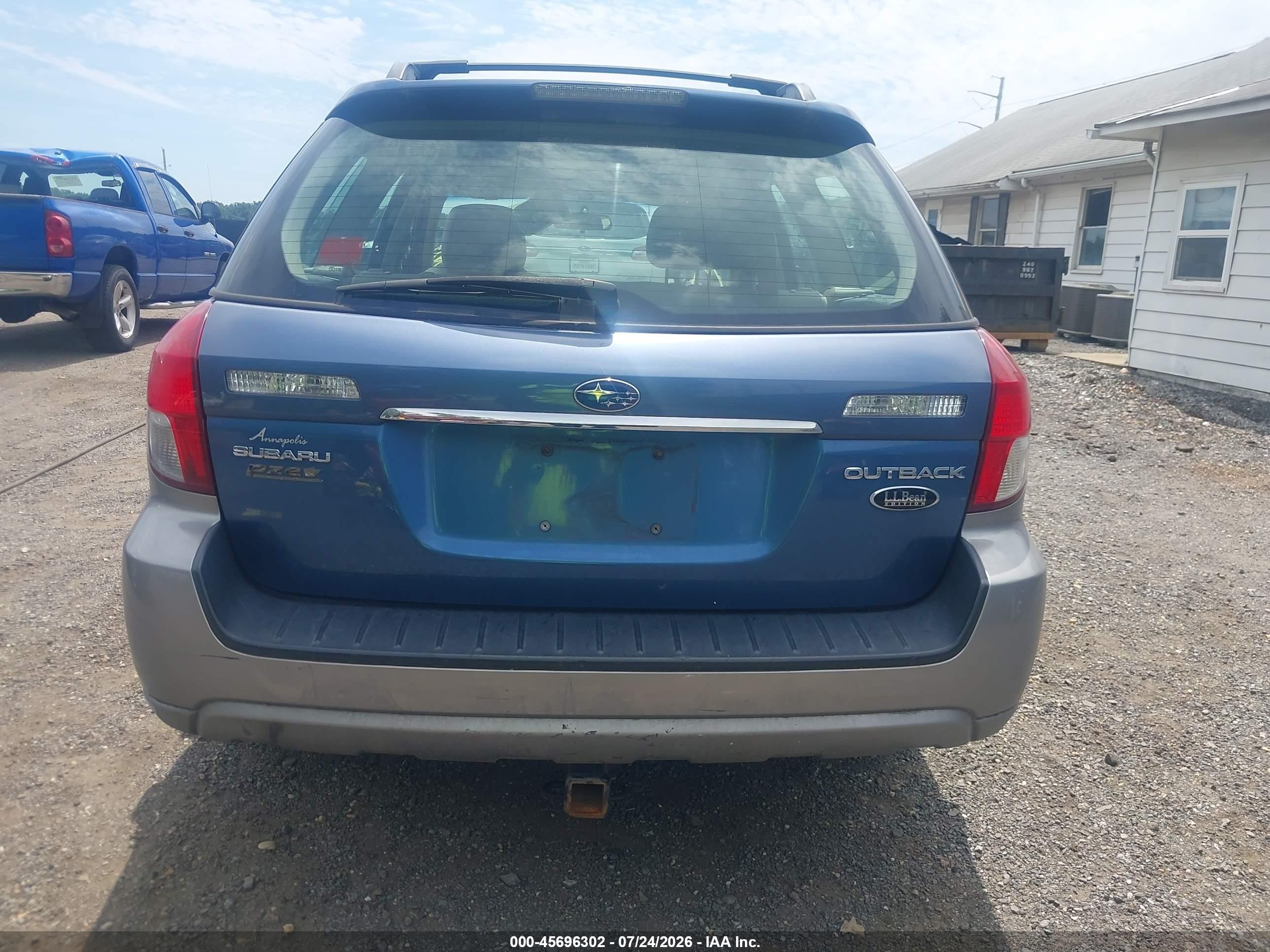2008 Subaru Outback (natl) Ltd/ltd Ll Bean W/nav/ltd Ll Bean W/nav/vdc/ltd W/vdc Blue vin: 4S4BP62C487318216