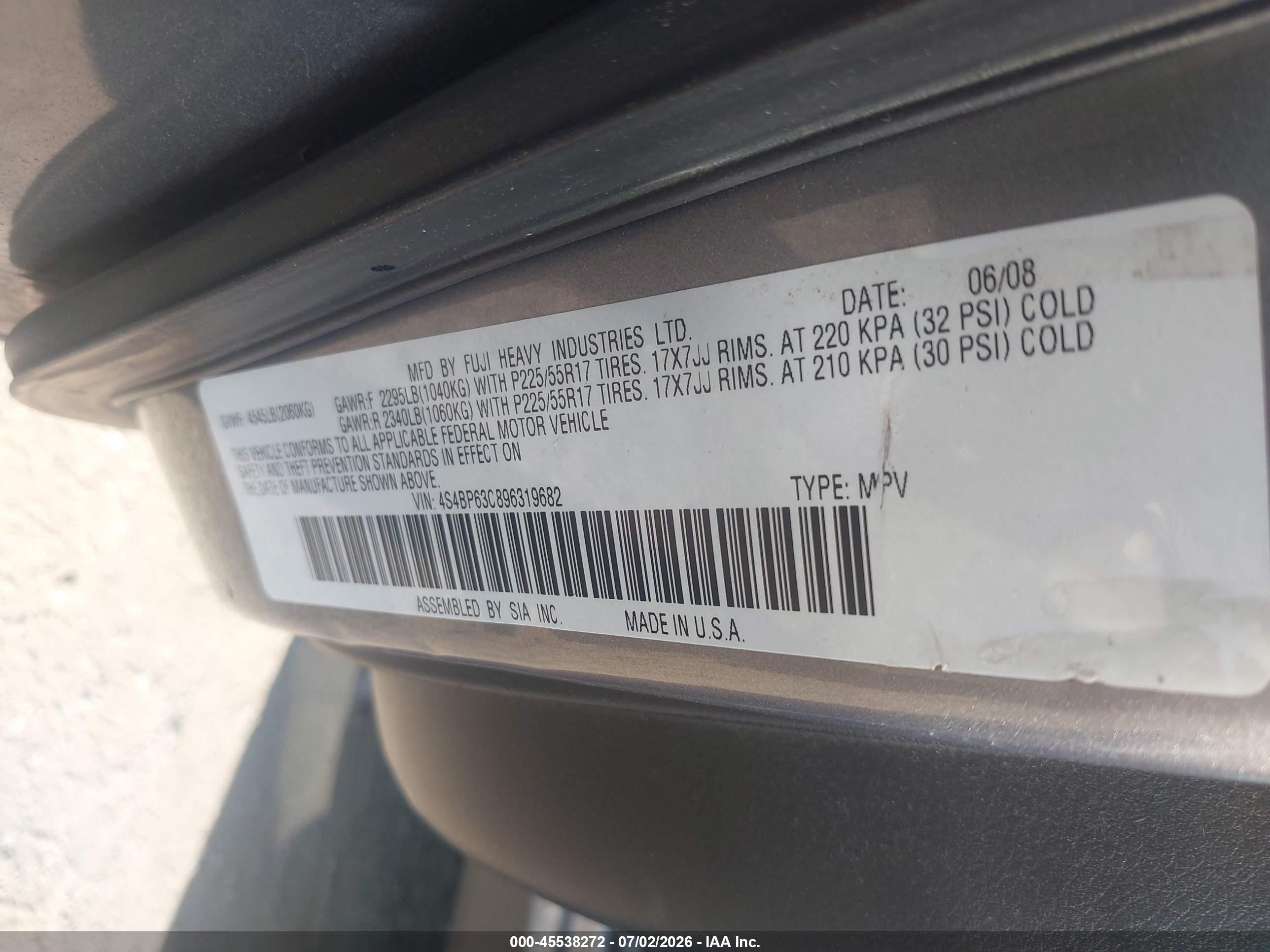 2009 Subaru Outback 2.5xt Limited Gray vin: 4S4BP63C896319682