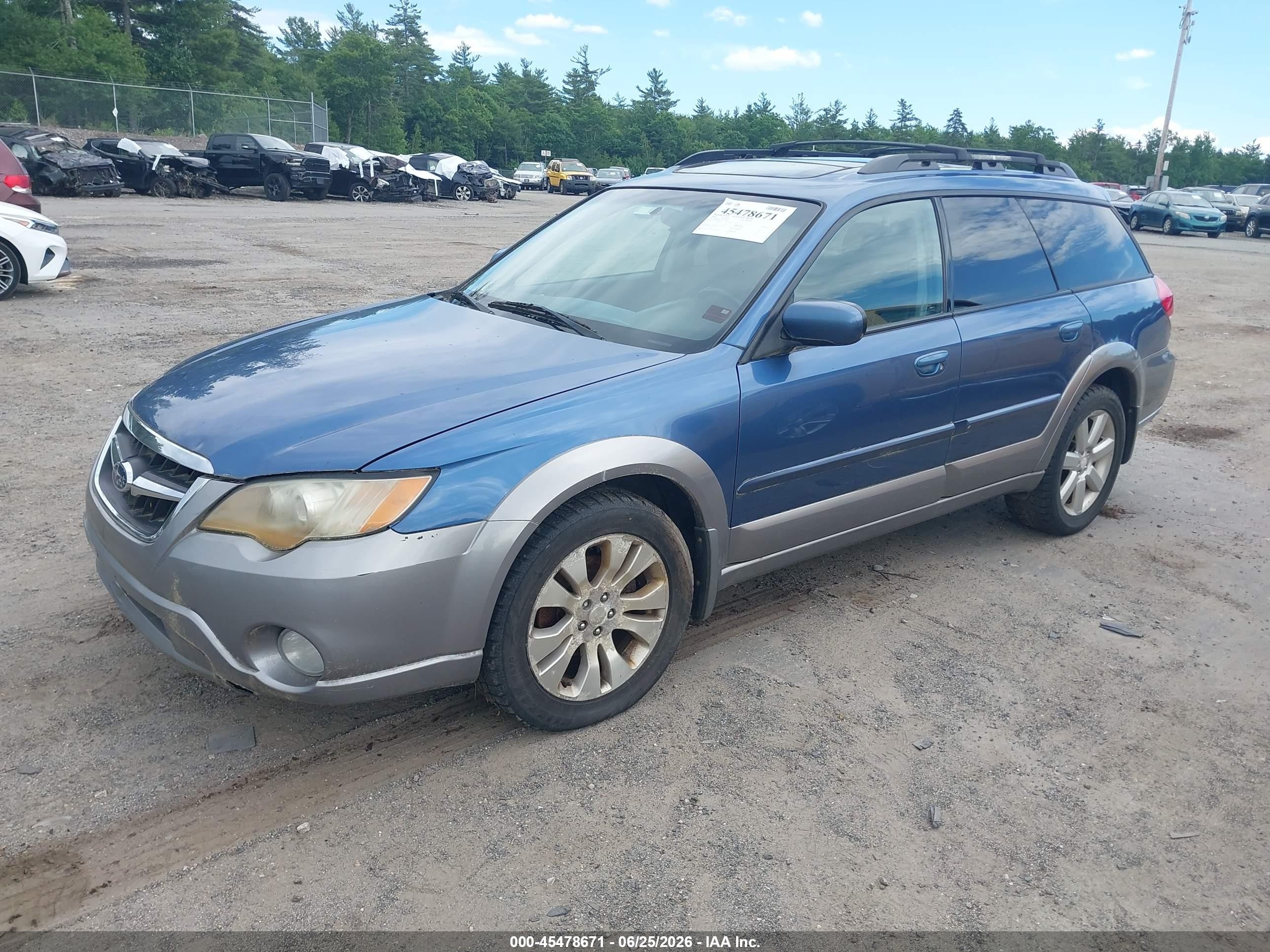 2009 Subaru Outback 2.5i Limited Blue vin: 4S4BP66C597317894