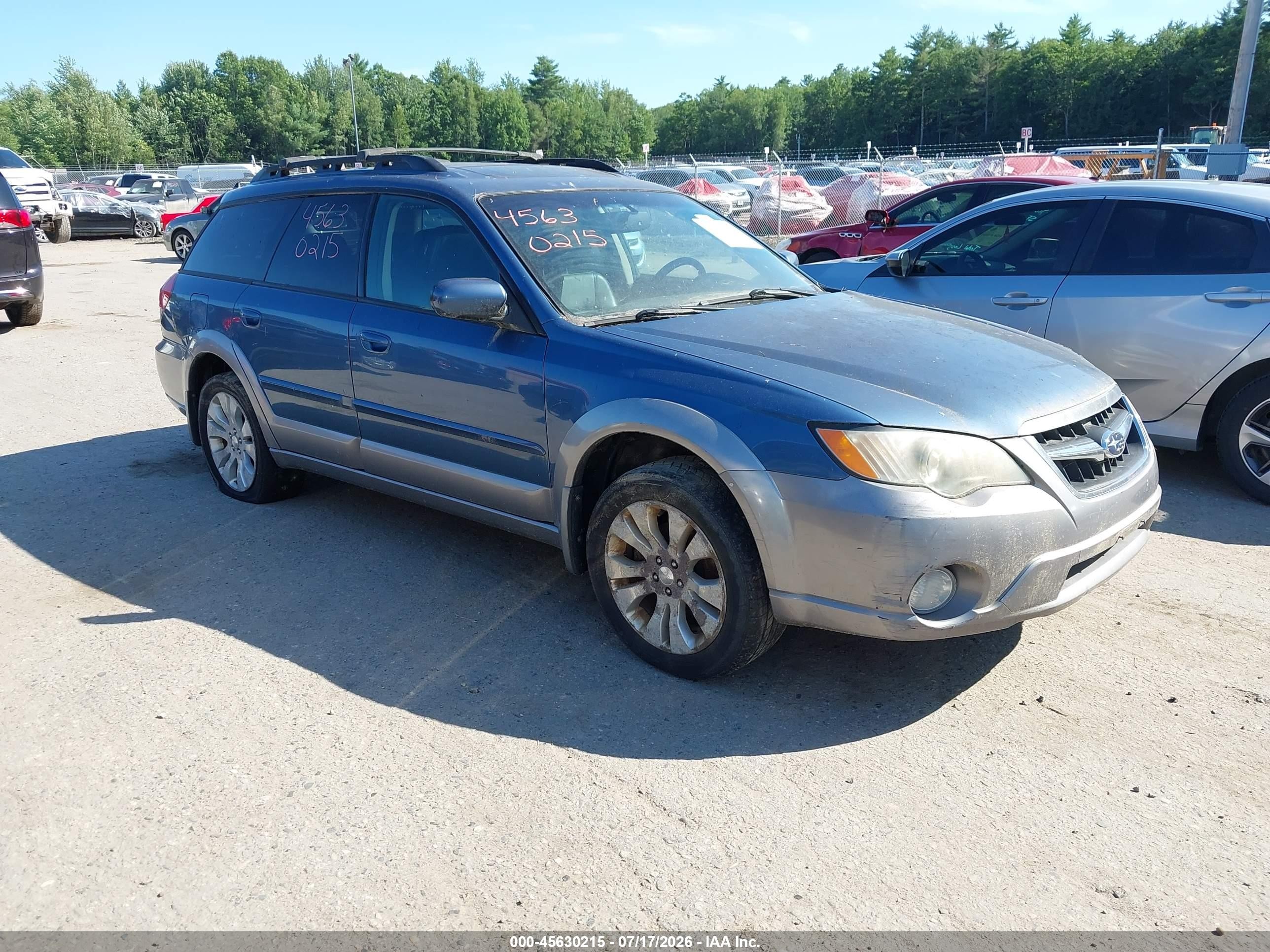 2009 Subaru Outback 2.5i Limited Blue vin: 4S4BP66C597321900