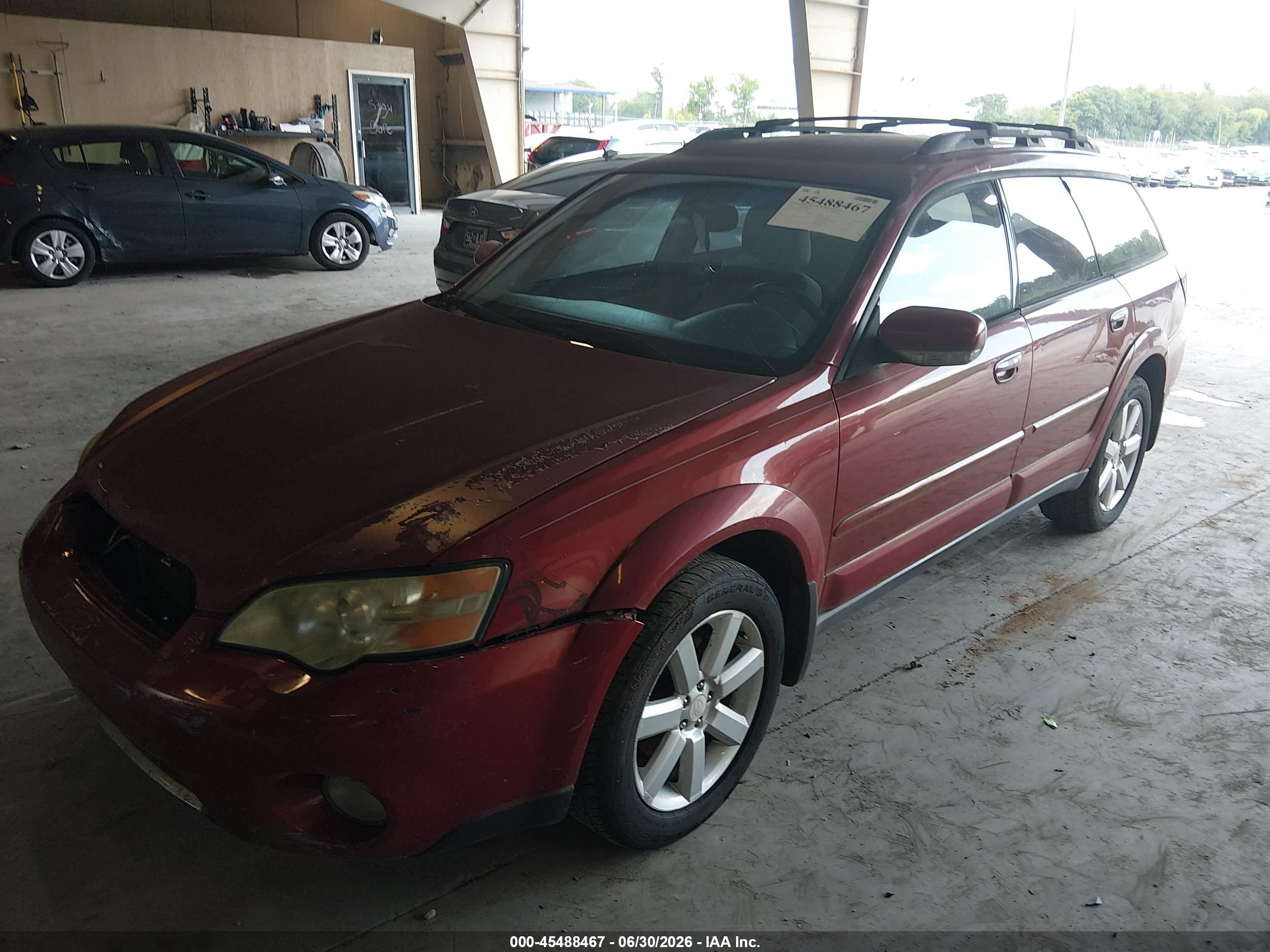 2006 Subaru Outback 3.0r Red vin: 4S4BP84C864301586