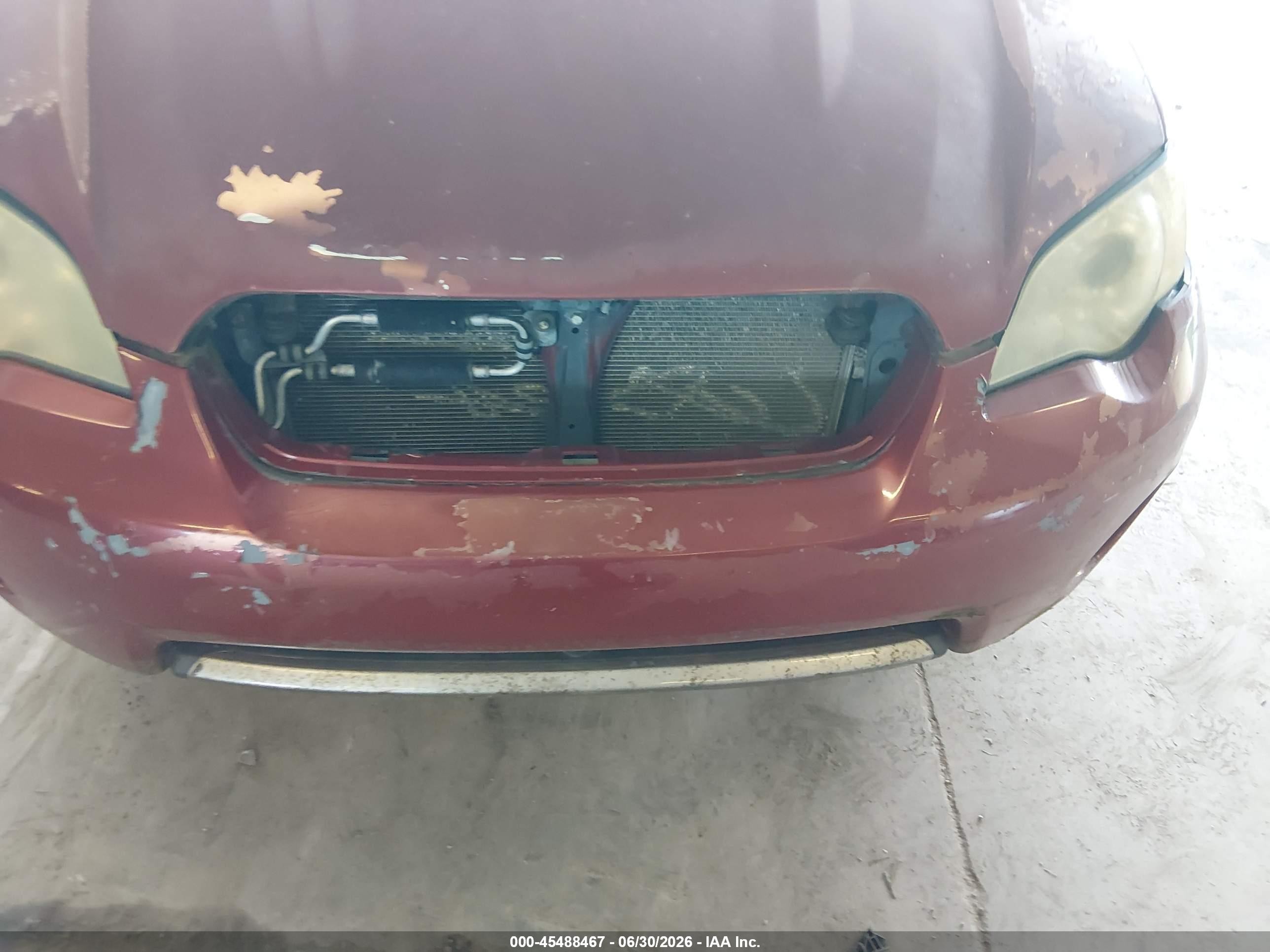 2006 Subaru Outback 3.0r Red vin: 4S4BP84C864301586
