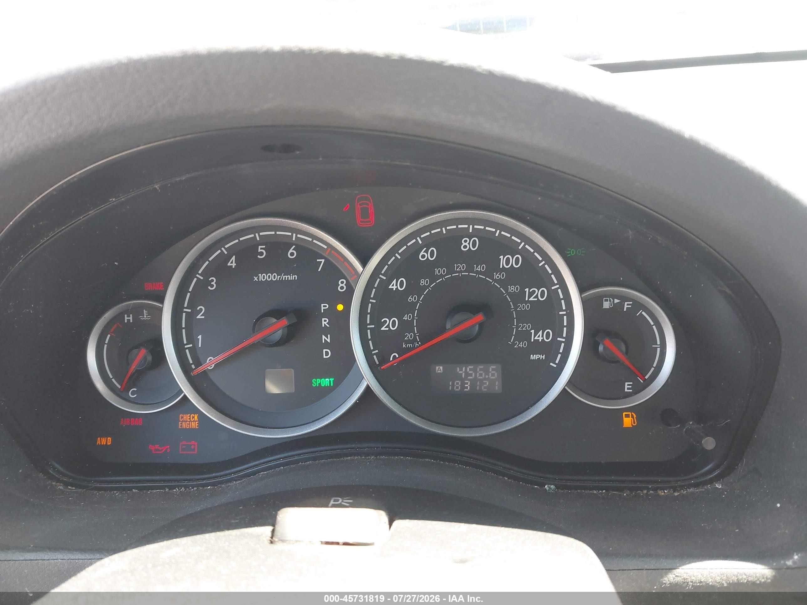 2006 Subaru Outback 3.0r Серебряный vin: 4S4BP84C864334720